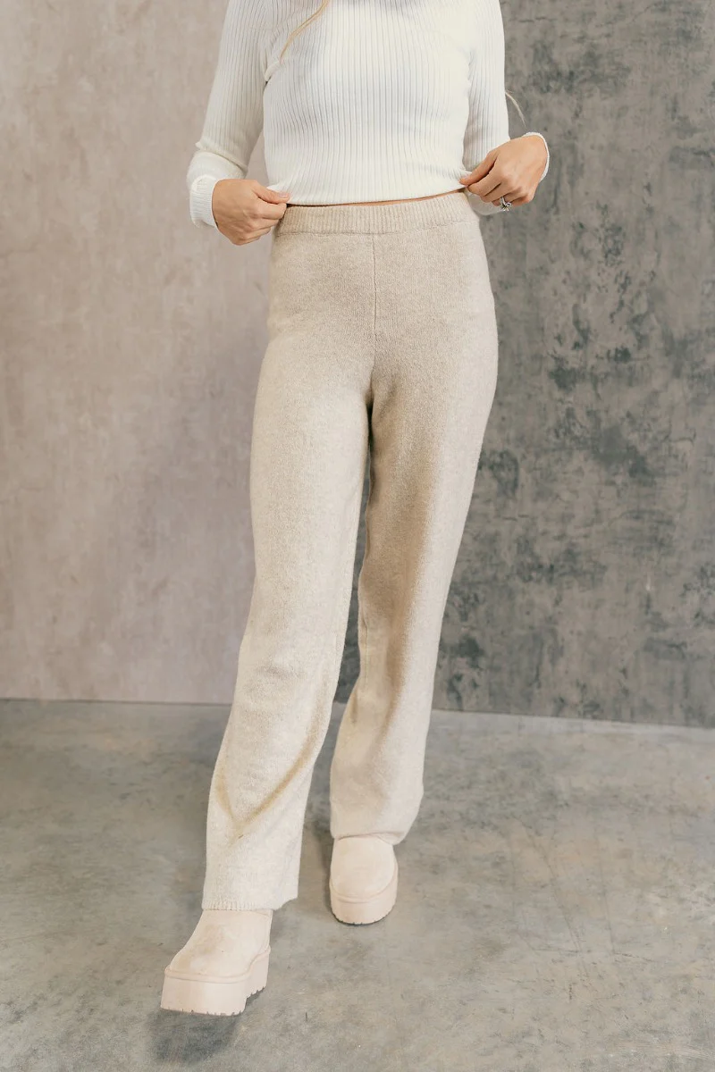 Destiny Oatmeal Knit Pants