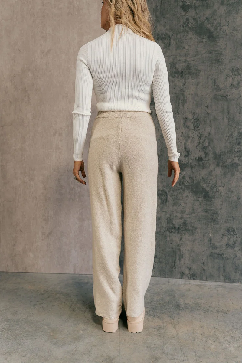 Destiny Oatmeal Knit Pants - Image 4