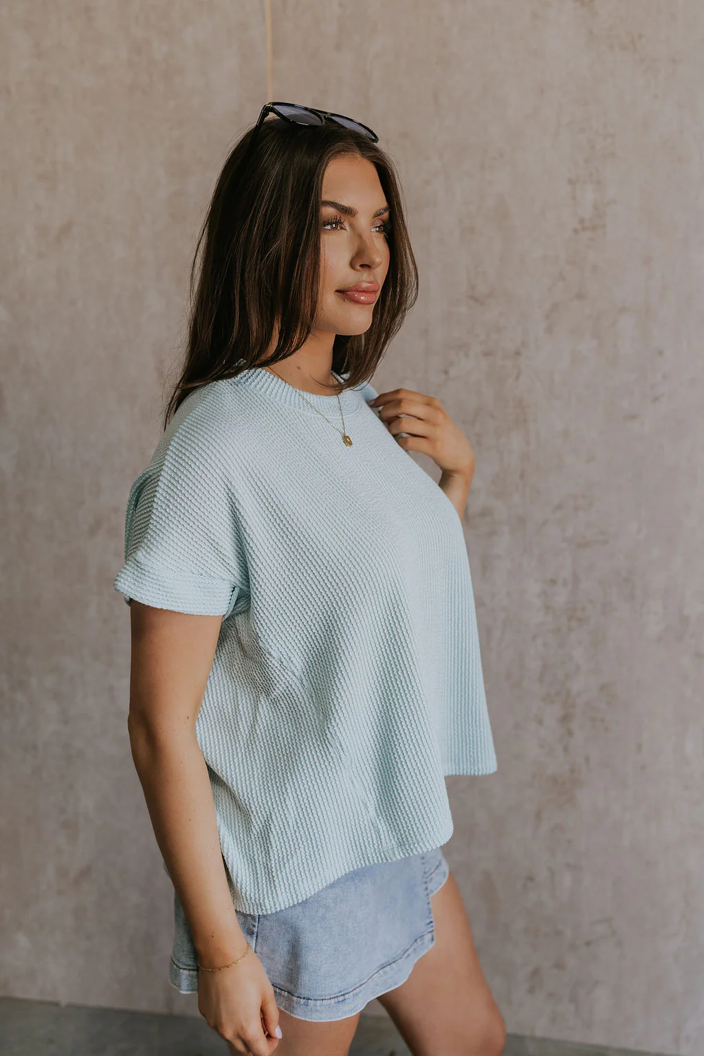 Destiny Ribbed Short Sleeve Top - Image 33