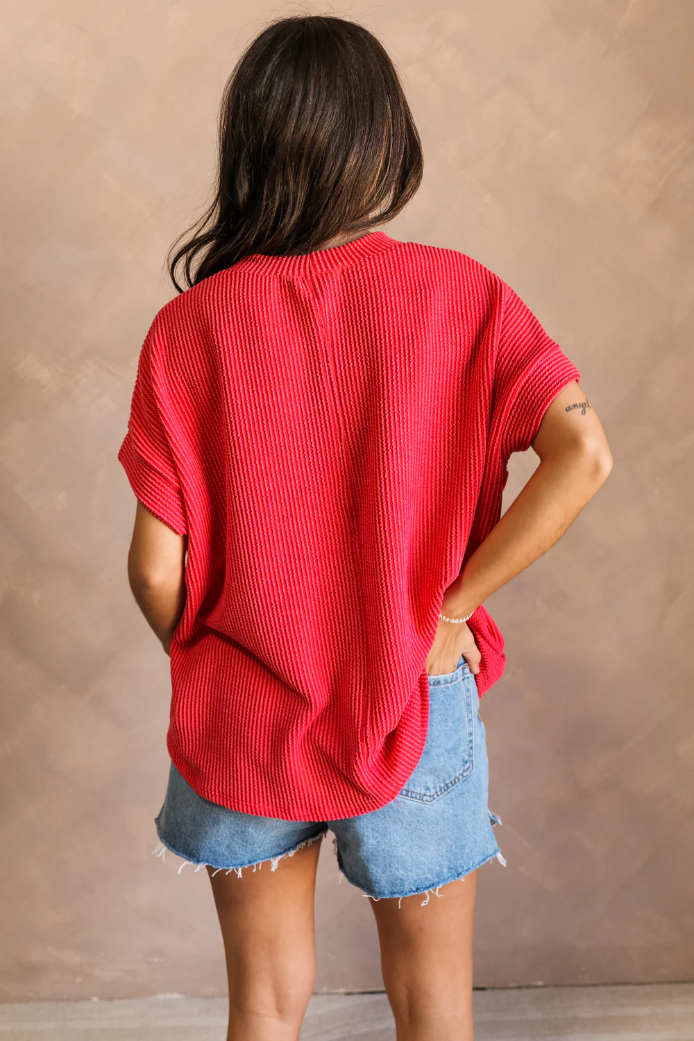 Destiny Ribbed Short Sleeve Top - Image 9