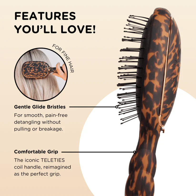 Detangler Hair Brush for Fine Hair in Tortoise - Image 3