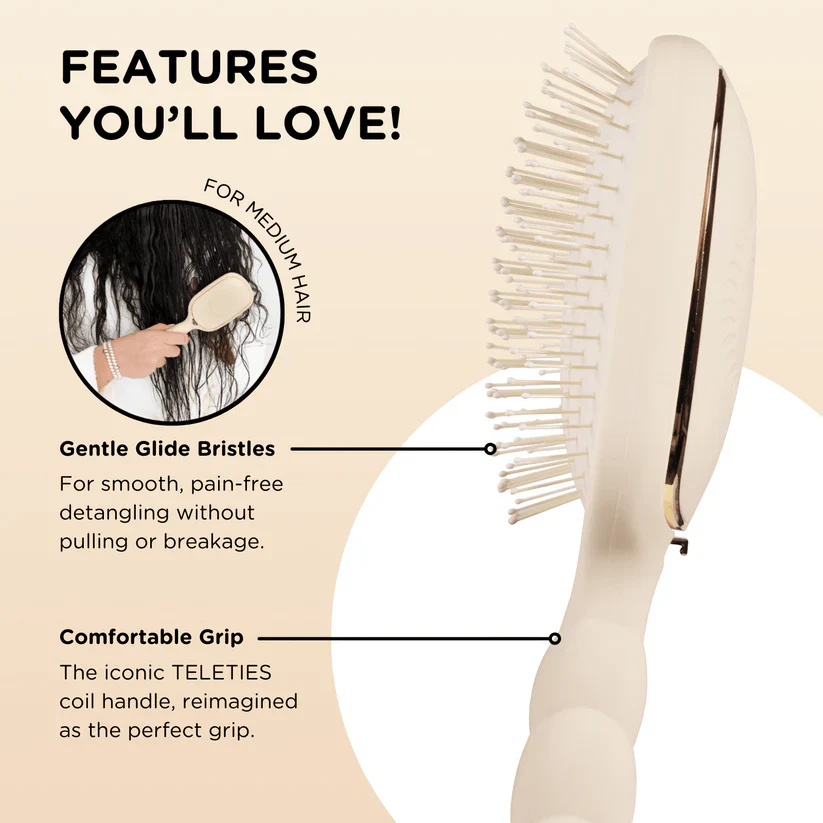 Detangler Hair Brush for Medium Hair in Tan - Image 3