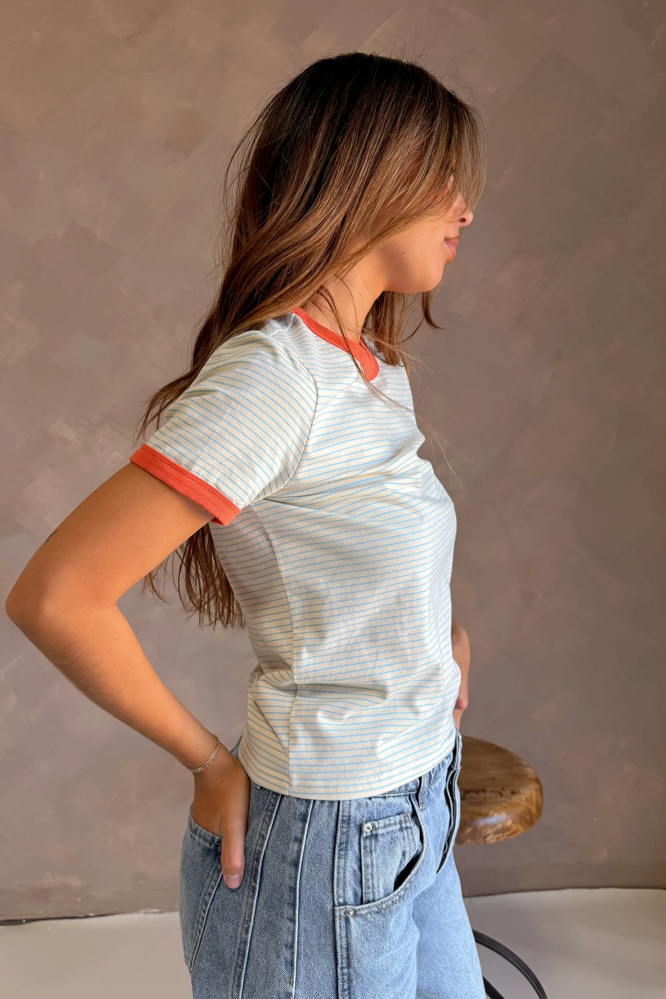 Devan Multi Striped Ringer Tee - Image 2