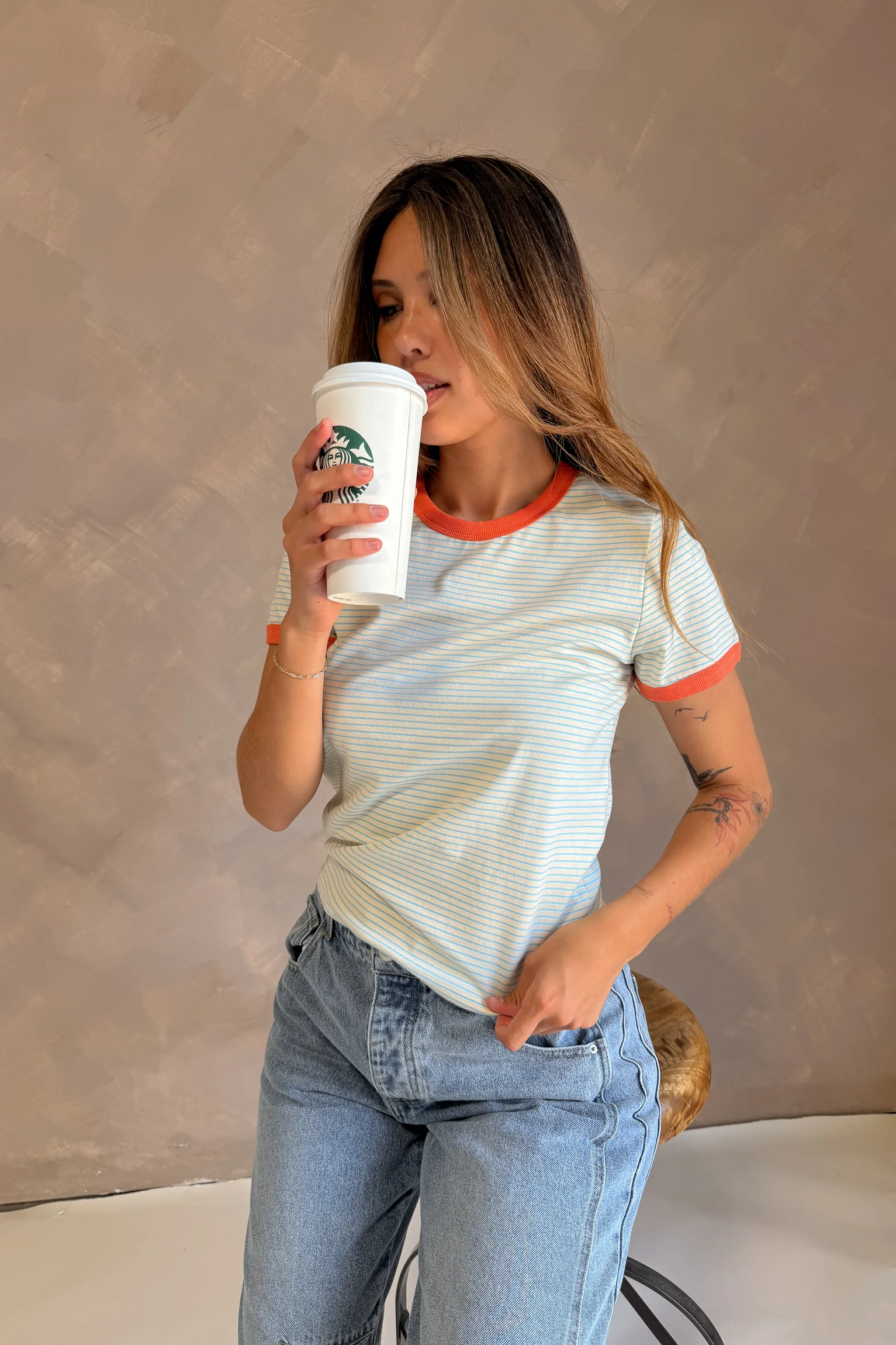 Devan Multi Striped Ringer Tee - Image 6
