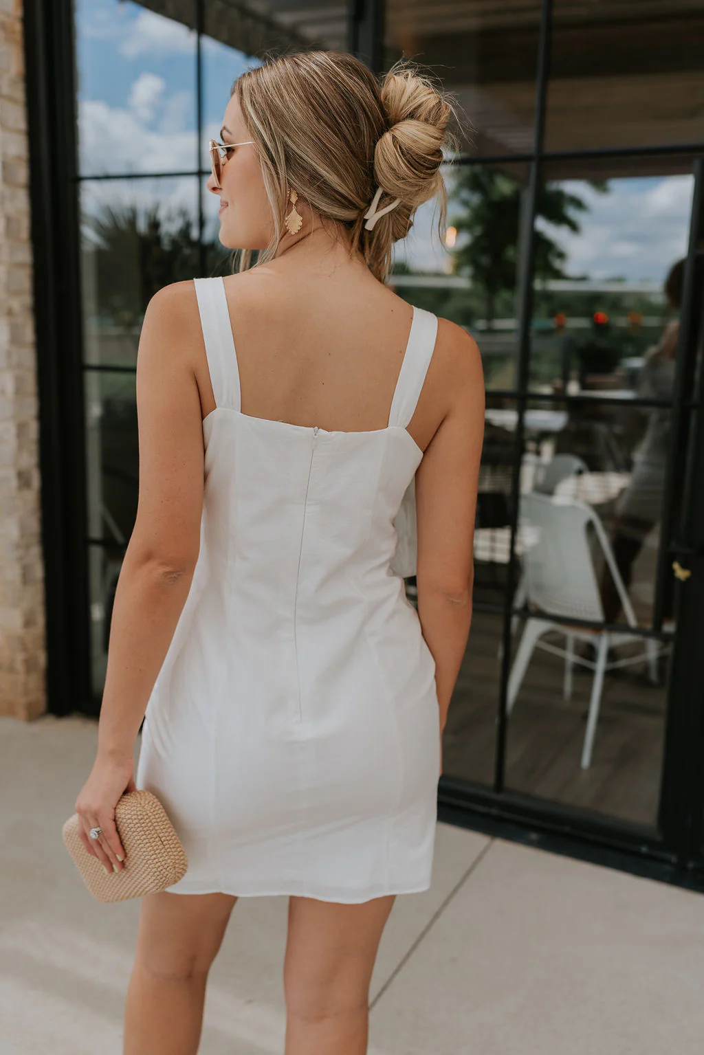Diana White Bow Straps Mini Dress - Image 4