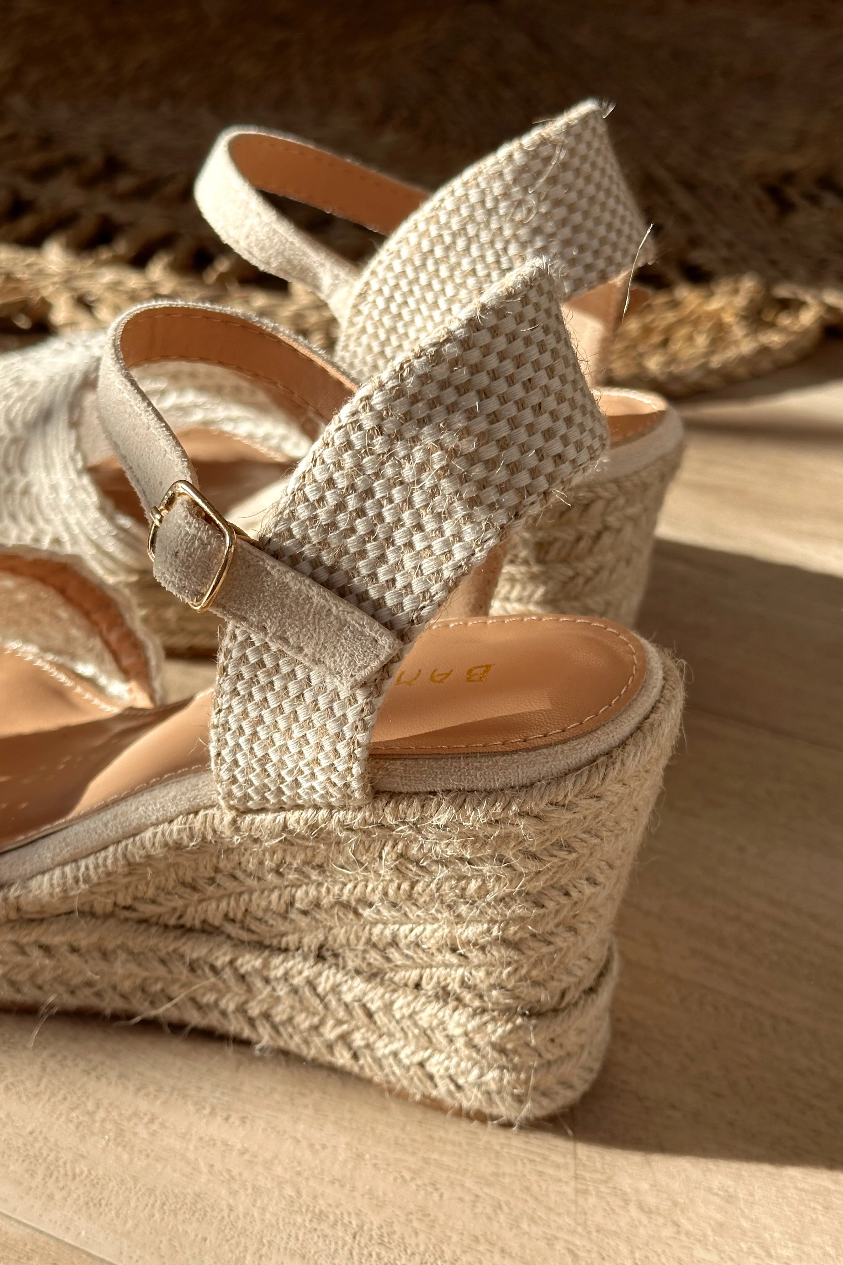Ditch Cream Crochet Knit Espadrille Wedge Sandal - Image 5