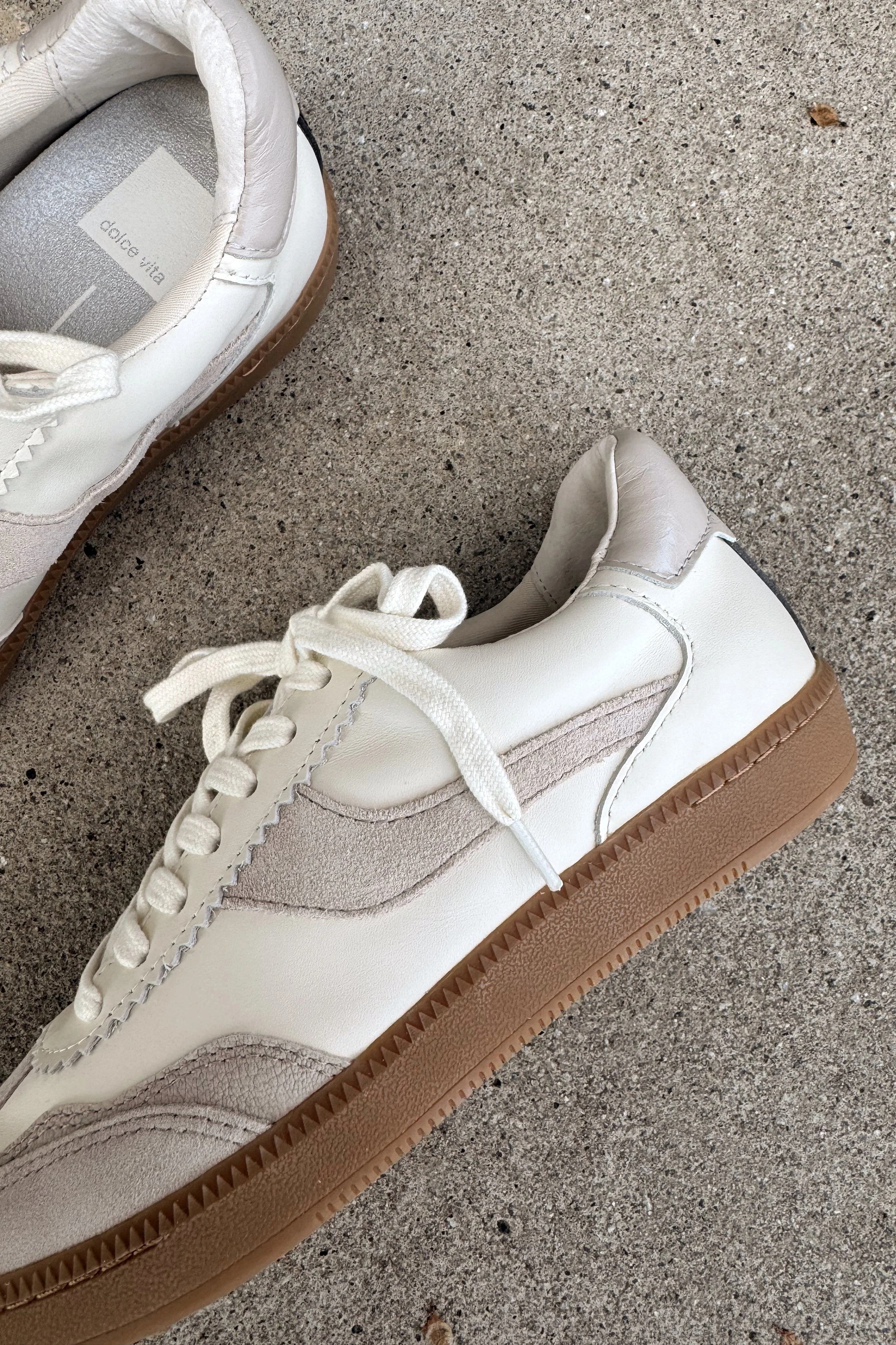 Dolce Vita Notice Grey & White Leather Sneaker - Image 3