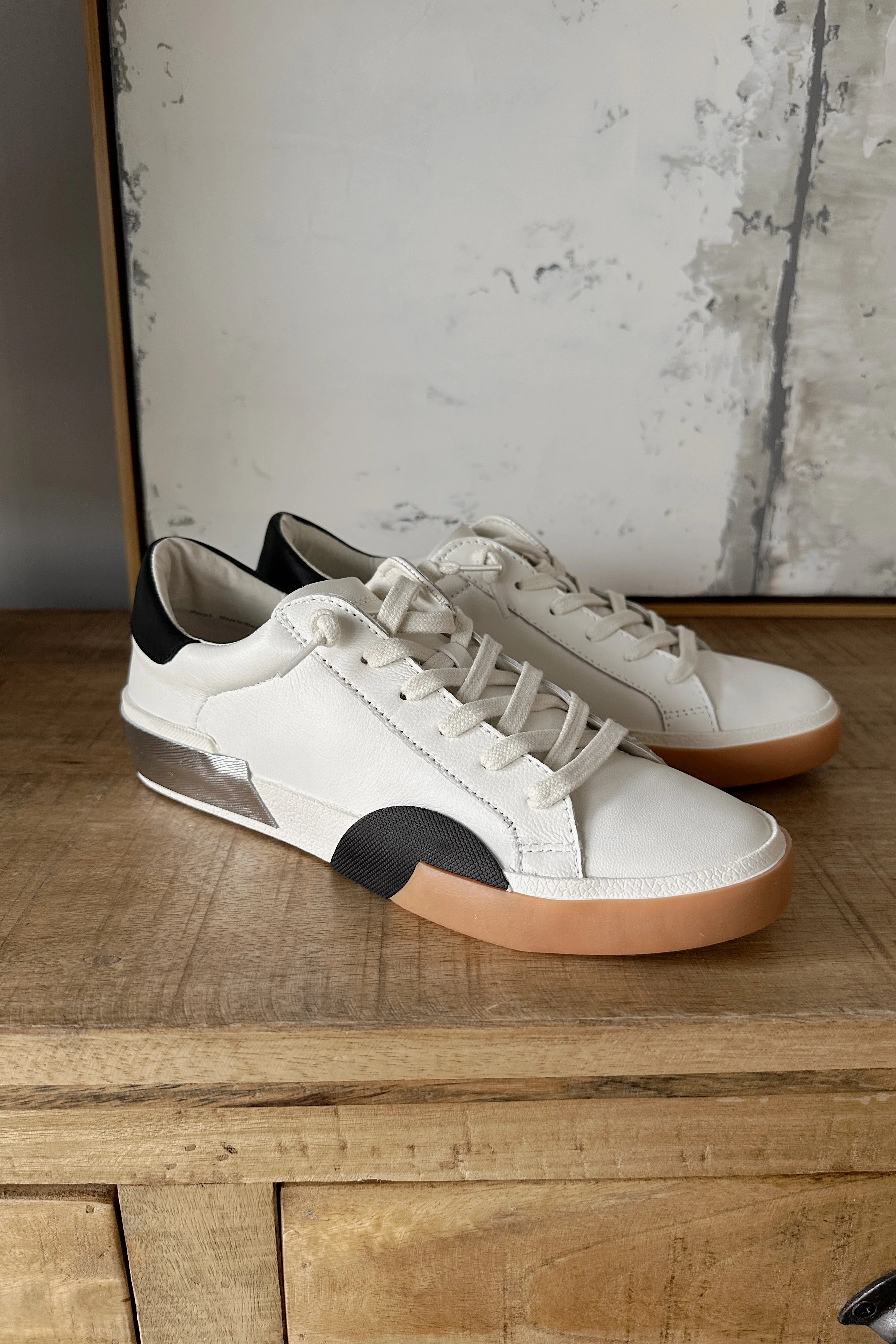 Dolce Vita Zina Sneaker in White Black Leather - Image 7