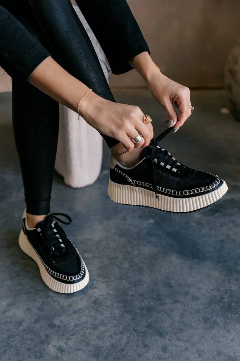 Dolce Vita Dolen Nylon Sneaker in Black Nylon - Image 2