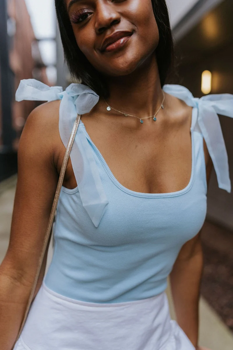 Don't Ever Look Back Bodysuit in Blue - Image 3