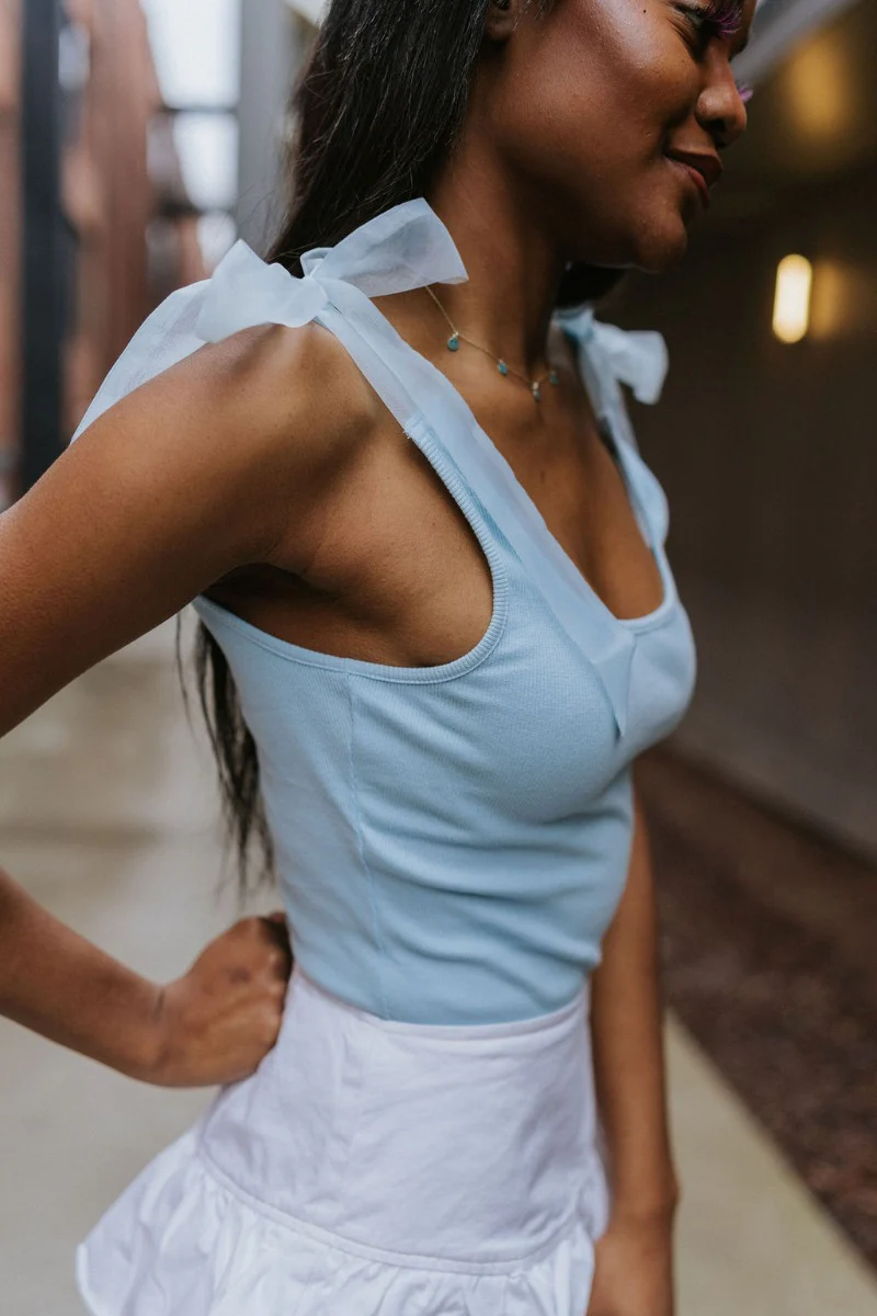 Don't Ever Look Back Bodysuit in Blue - Image 5