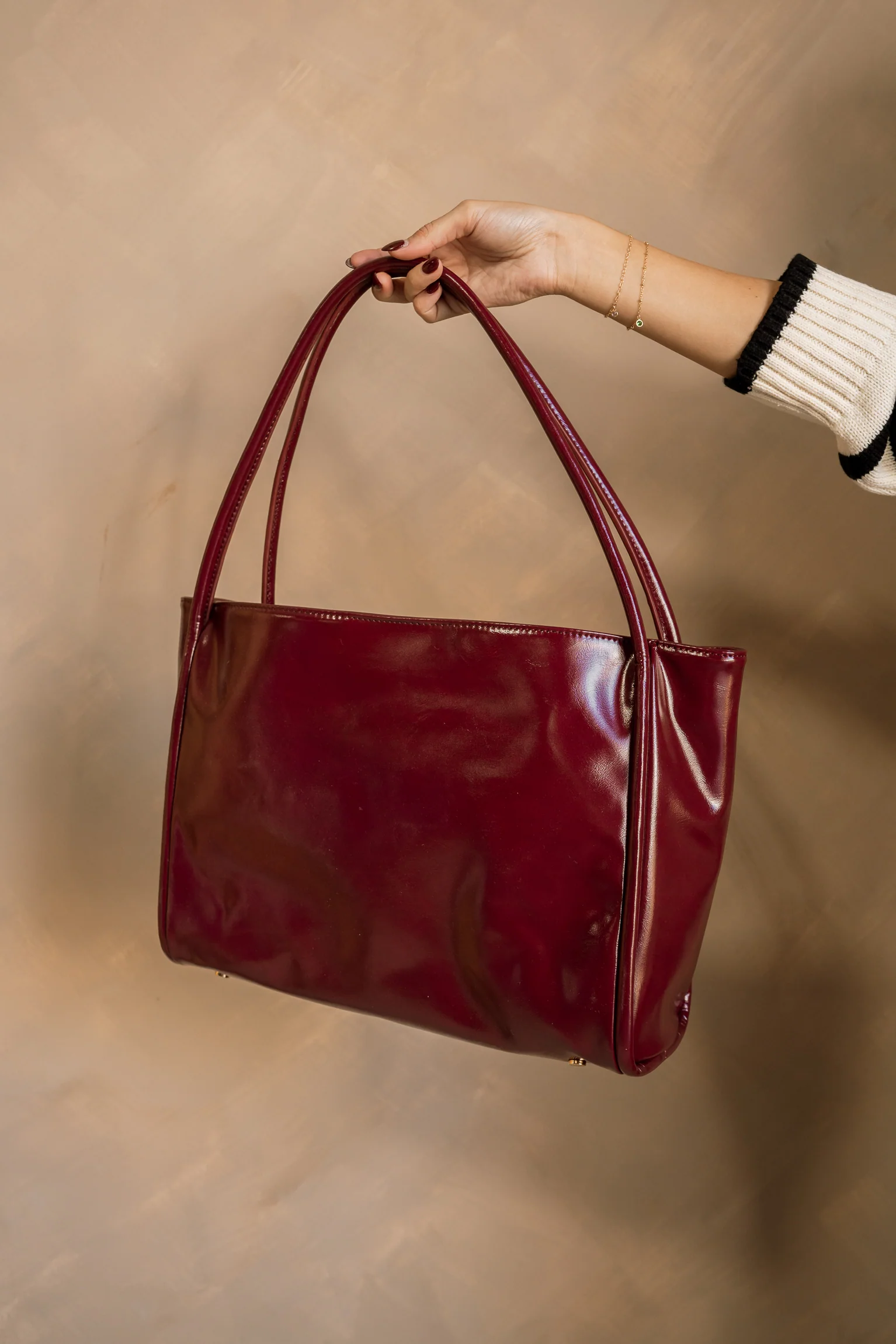 Doris Wine Patent Leather Purse