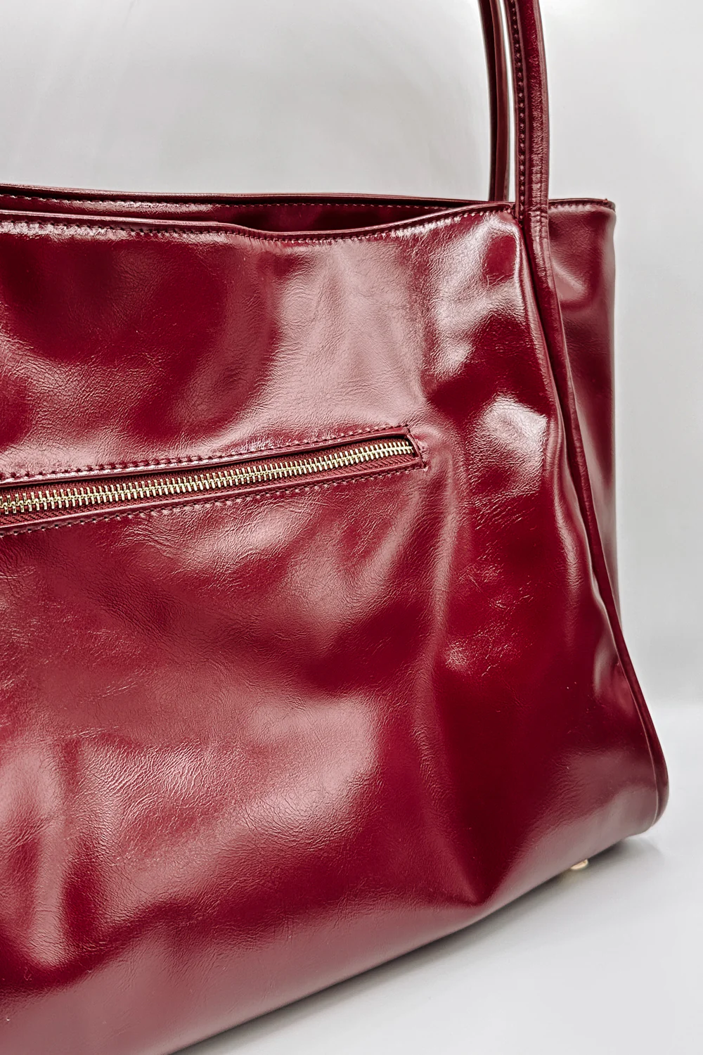 Doris Wine Patent Leather Purse - Image 5