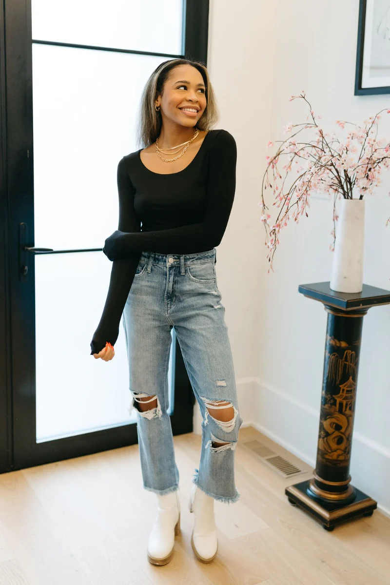 Down To The Basics Bodysuit in Black - Image 2