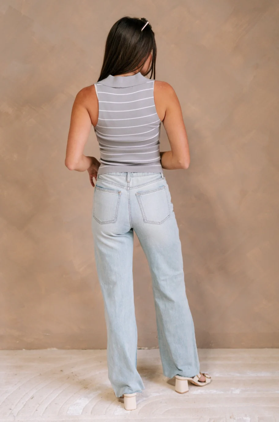 Amanda Light Wash Distressed Jeans - Image 3