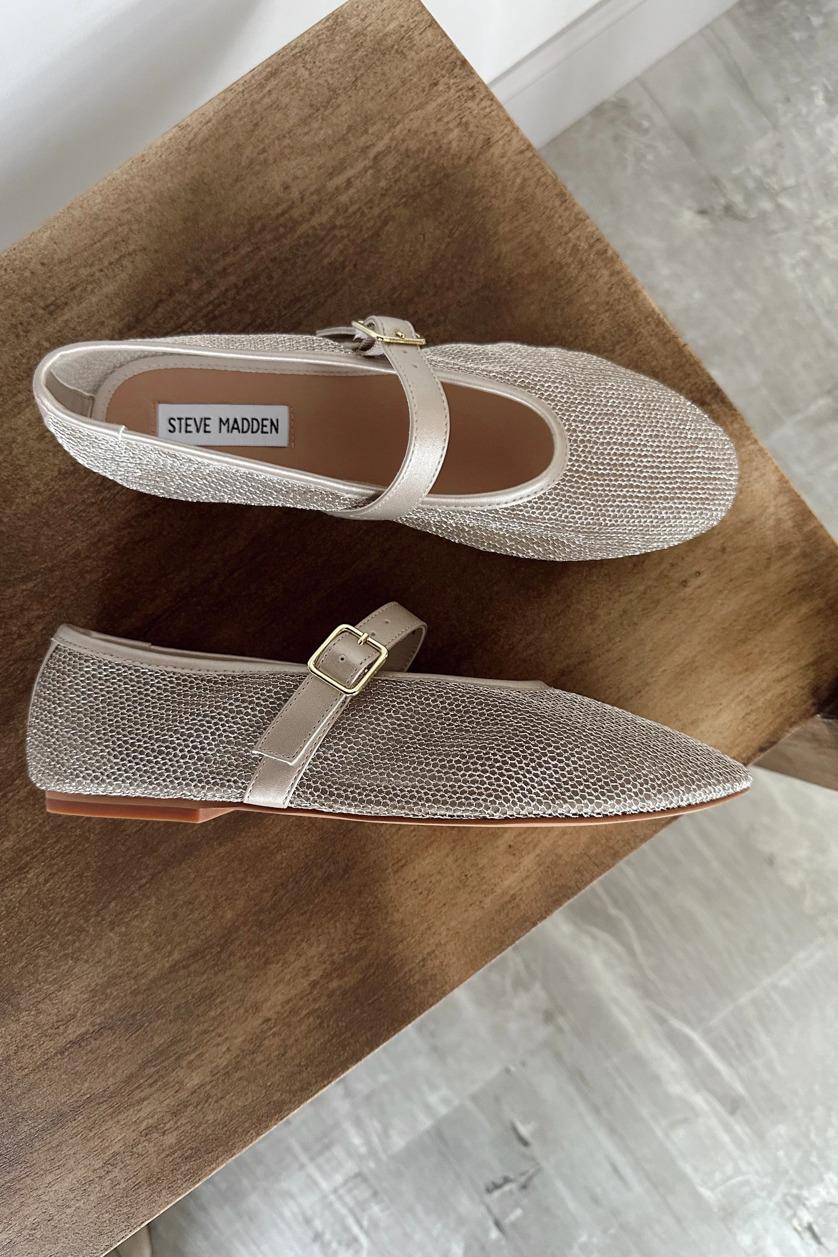 Steve Madden Dreaming Gold Mesh Flat - Image 3