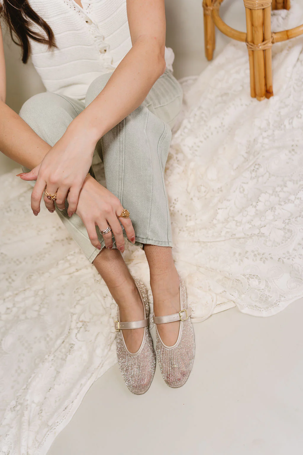 Steve Madden Dreaming Gold Mesh Flat - Image 5