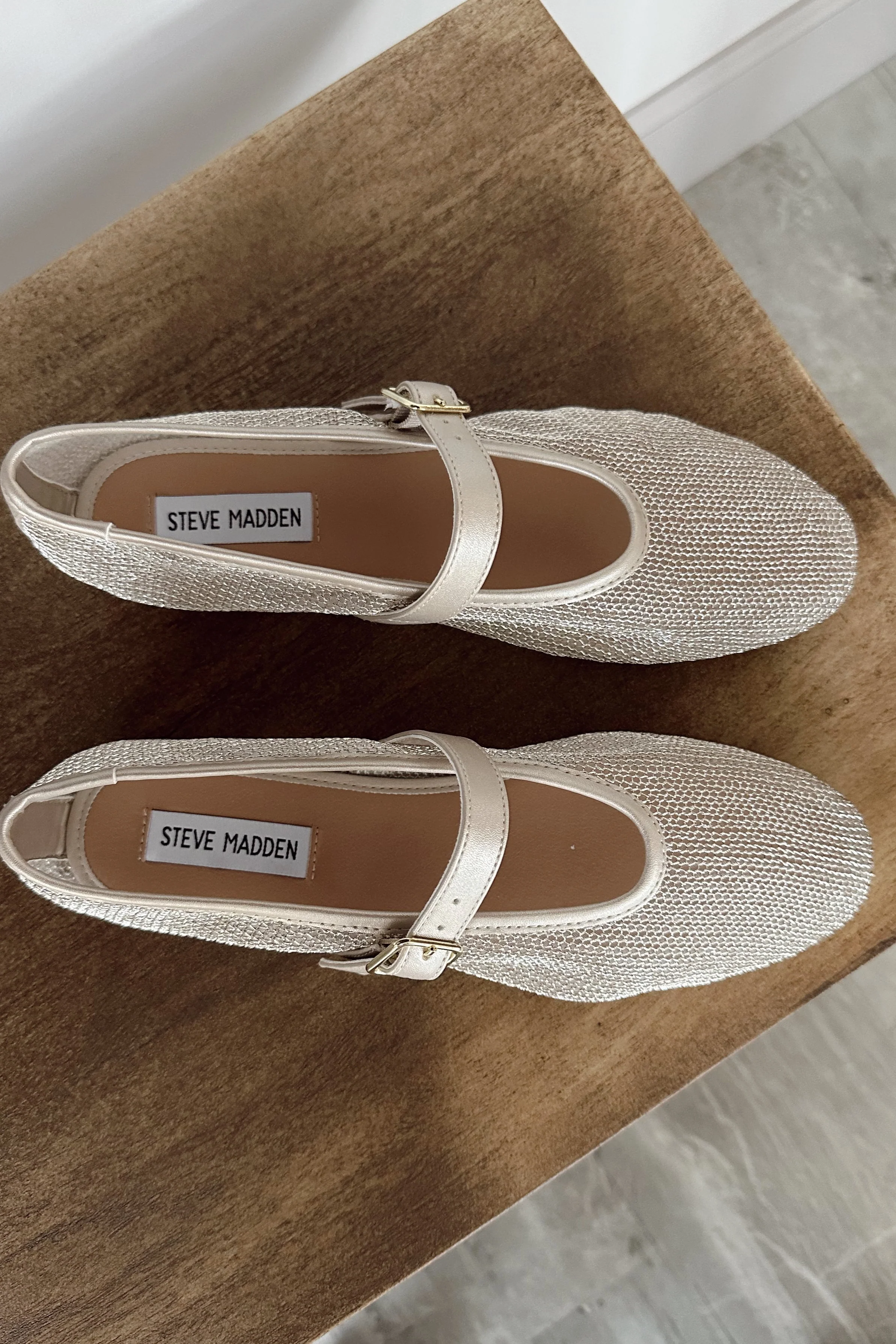 Steve Madden Dreaming Gold Mesh Flat - Image 6
