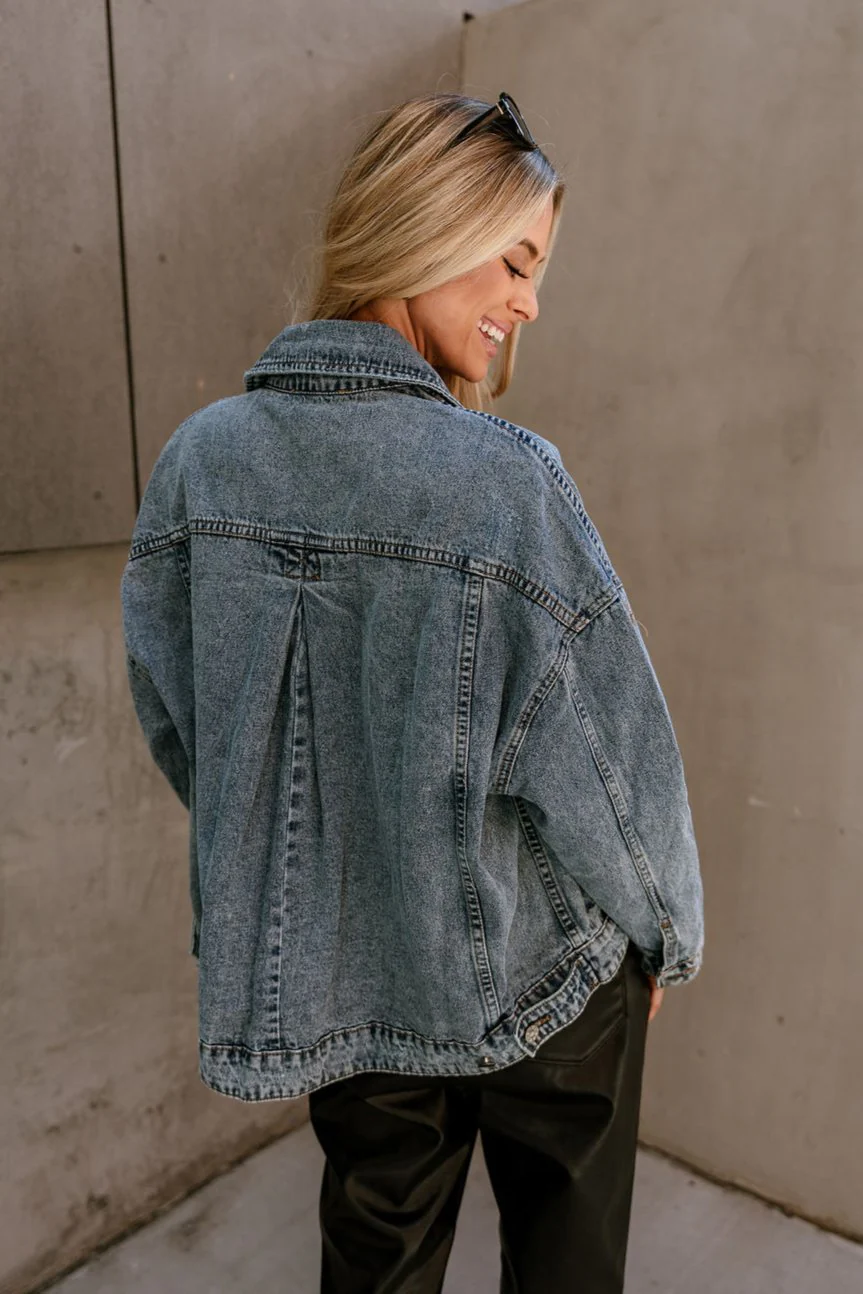 Karina Washed Denim Button-Up Jacket - Image 4
