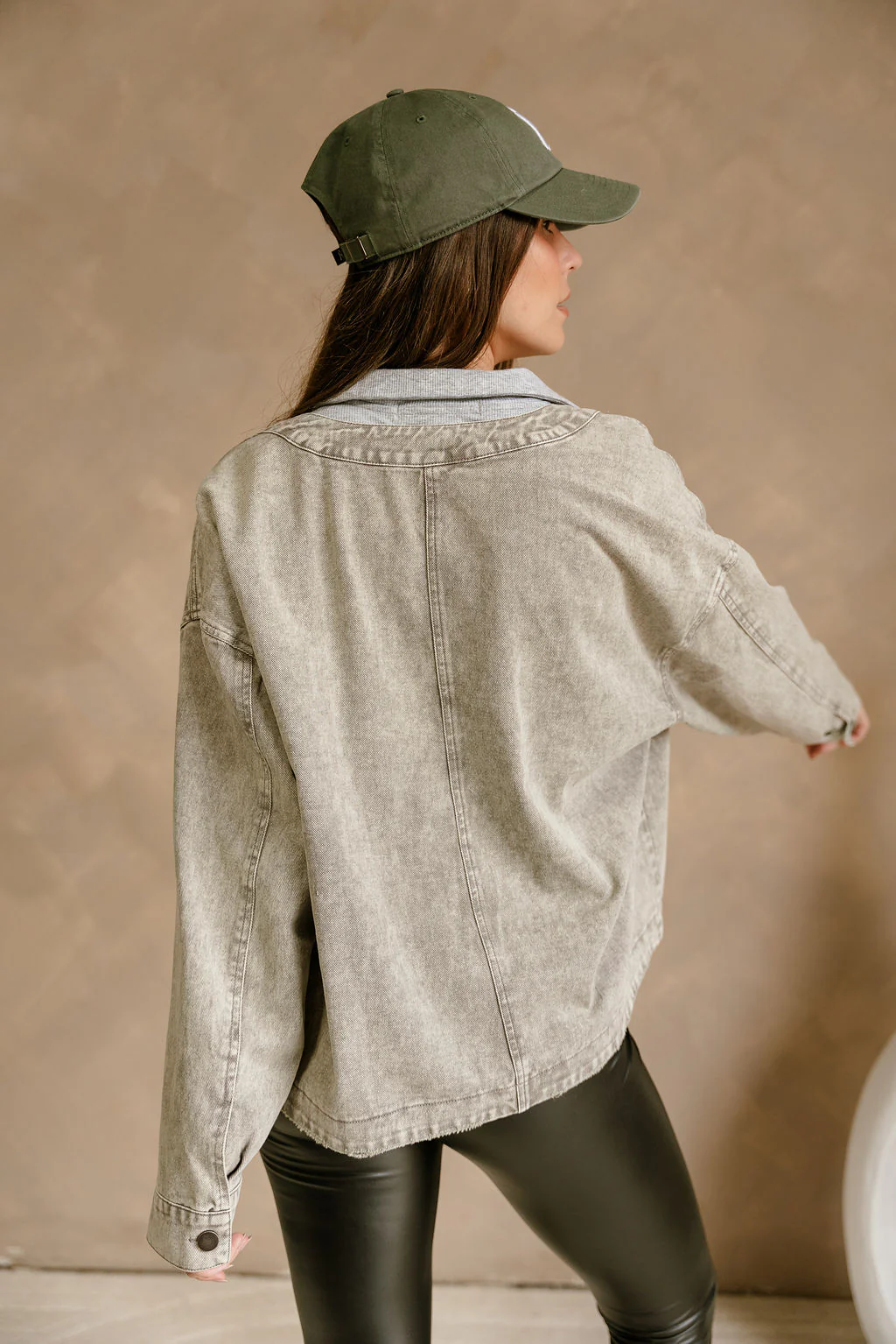 Marley Washed Grey Denim Lightweight Jacket - Image 3