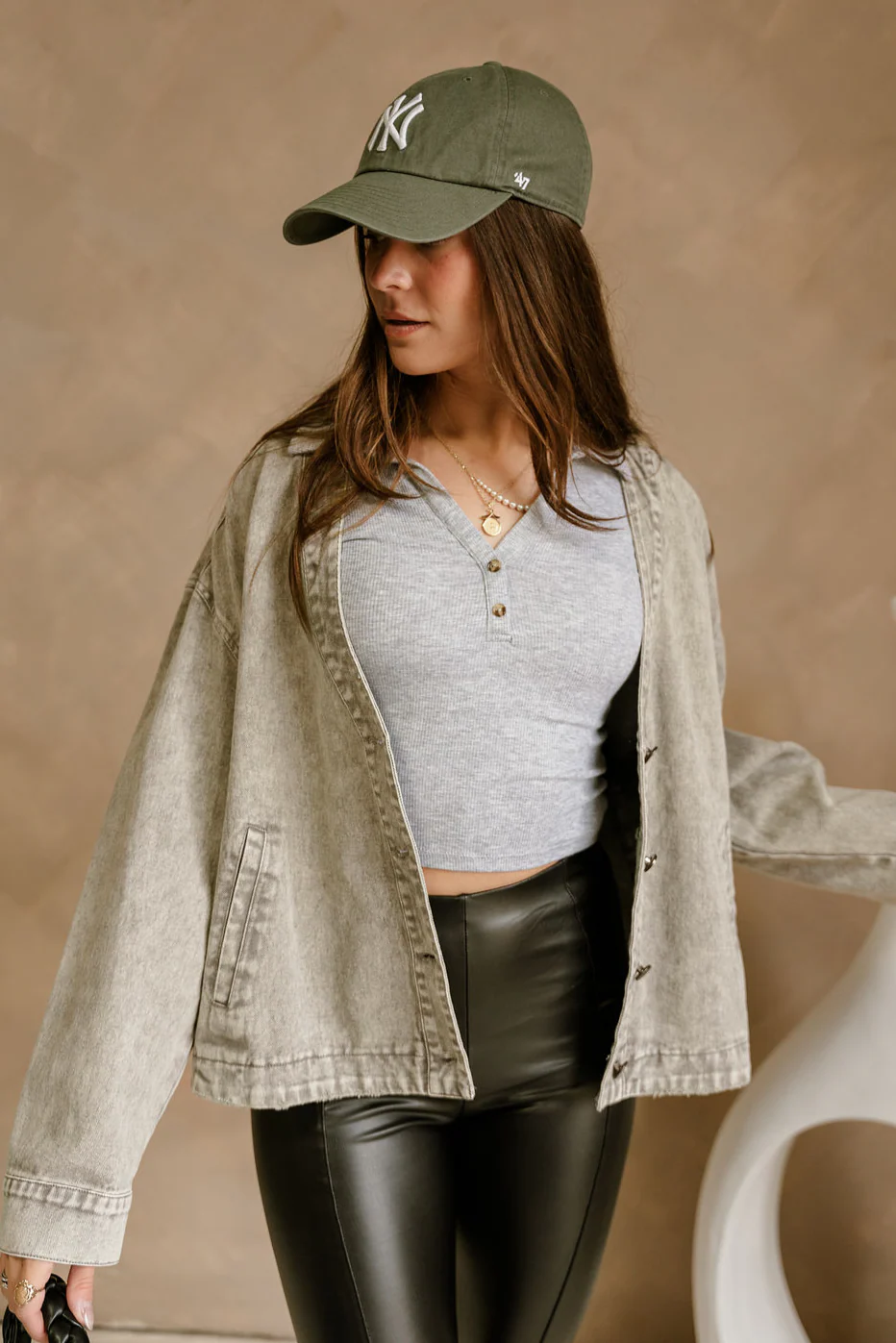 Marley Washed Grey Denim Lightweight Jacket - Image 5