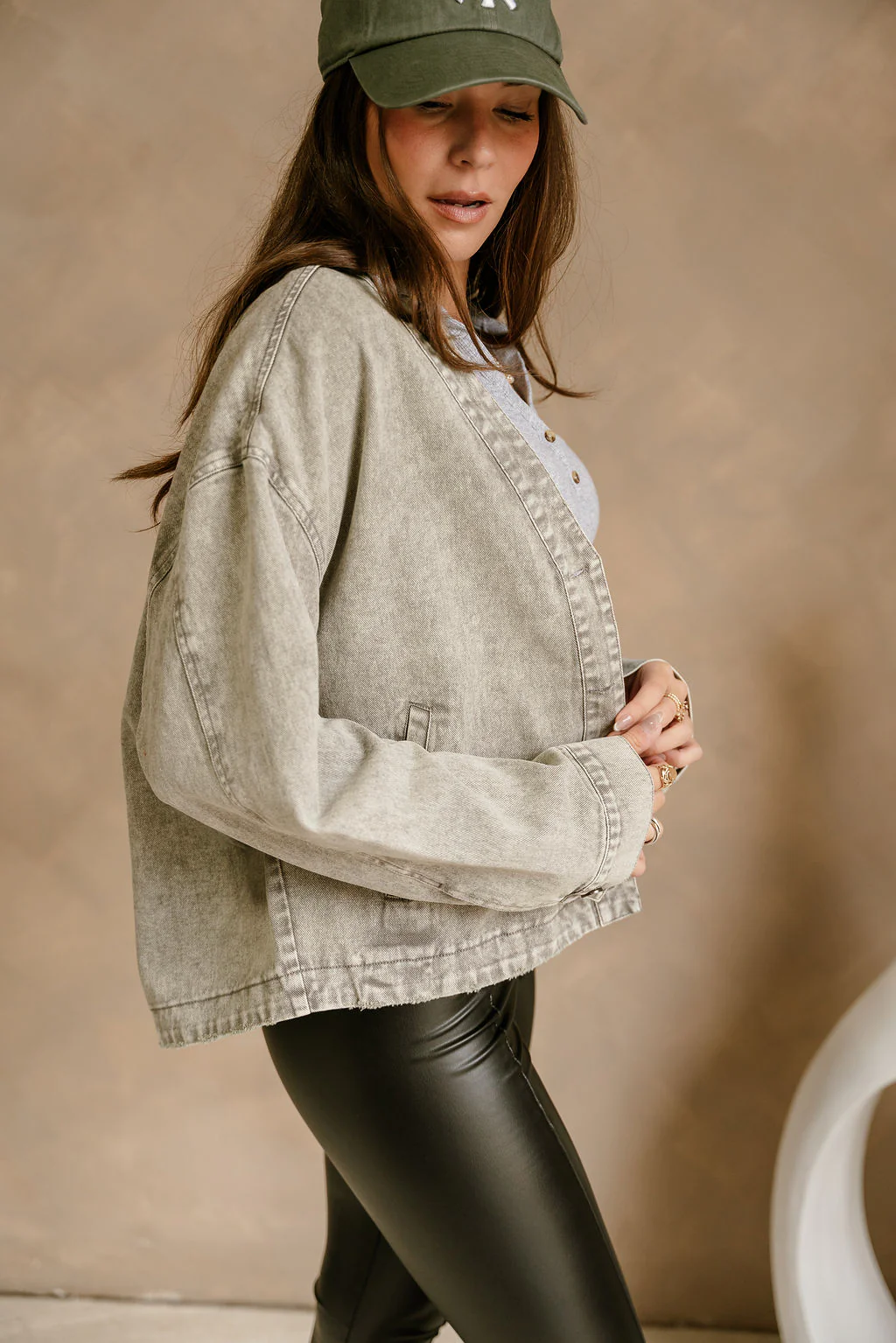 Marley Washed Grey Denim Lightweight Jacket - Image 6