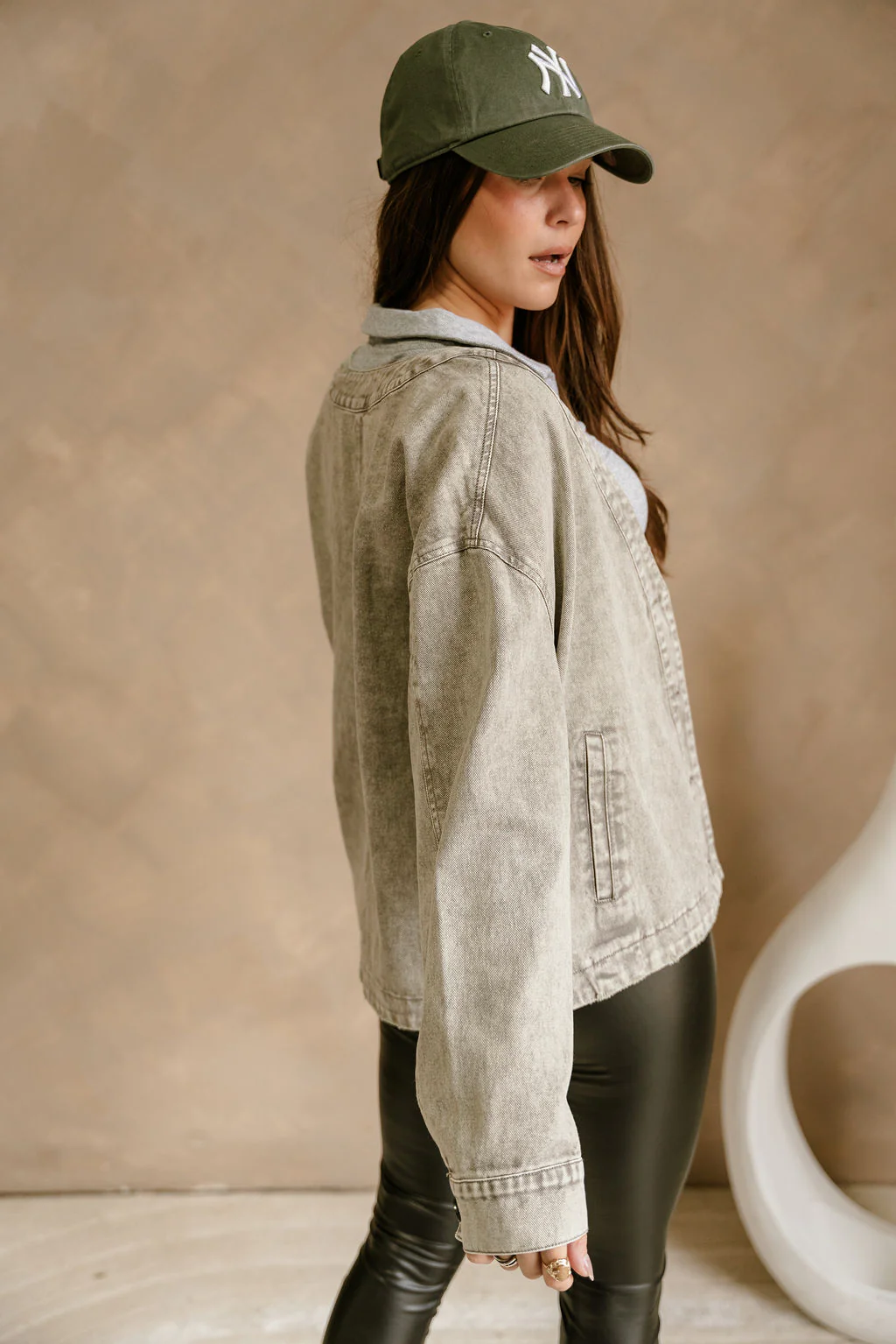 Marley Washed Grey Denim Lightweight Jacket - Image 7
