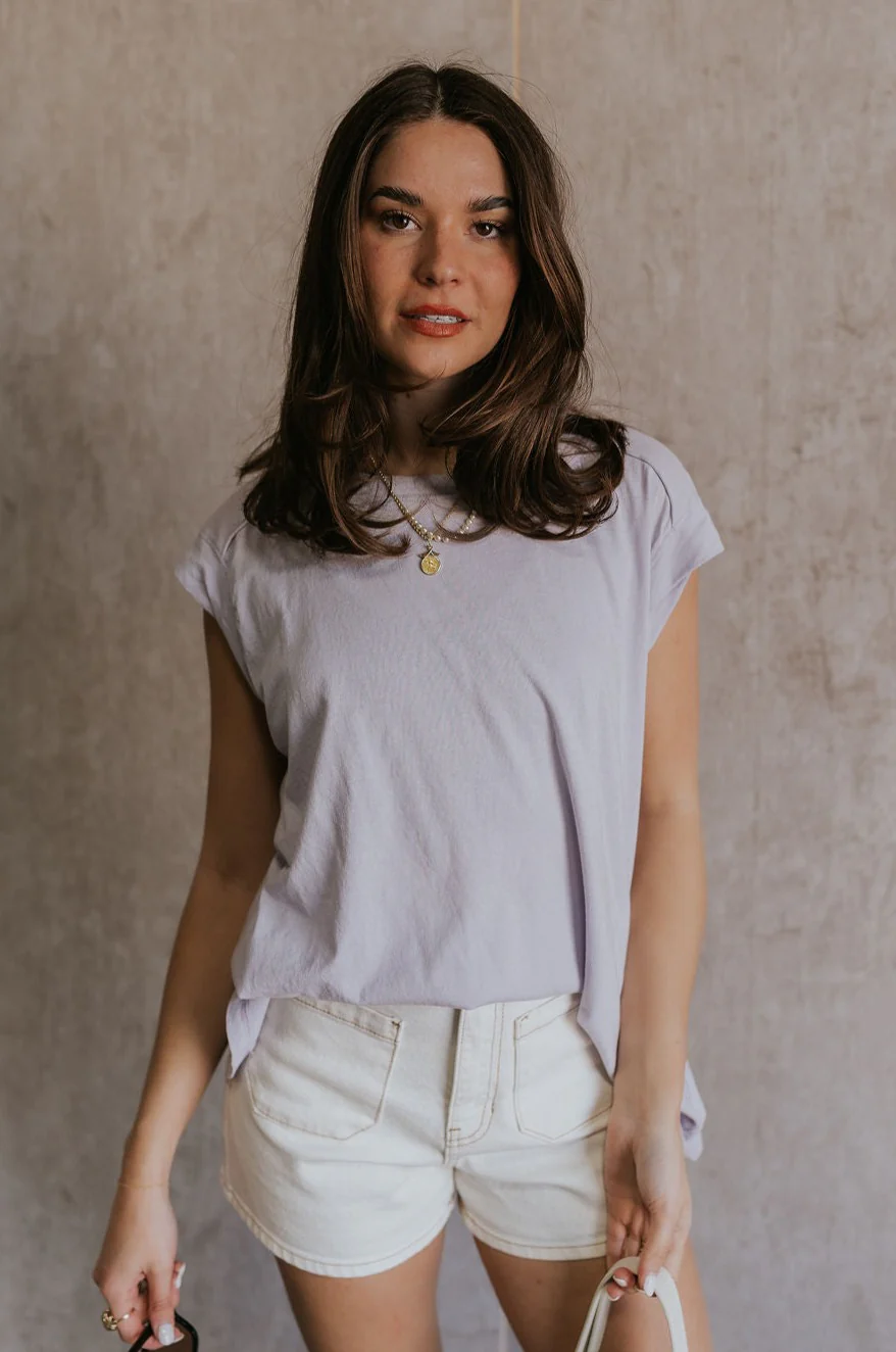 Khloe Lavender Short Sleeve Top - Image 2