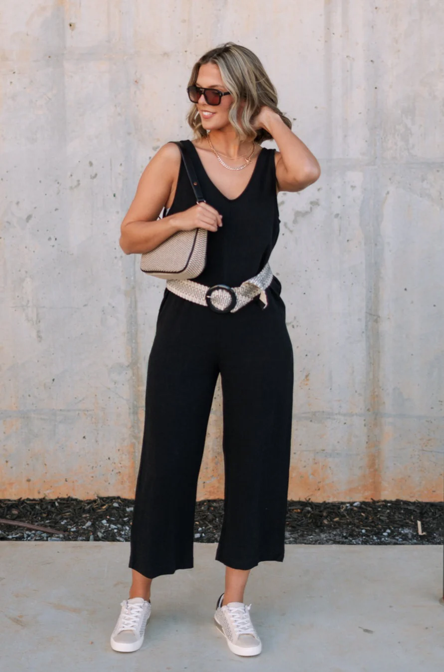 Kinsley Black Sleeveless Jumpsuit