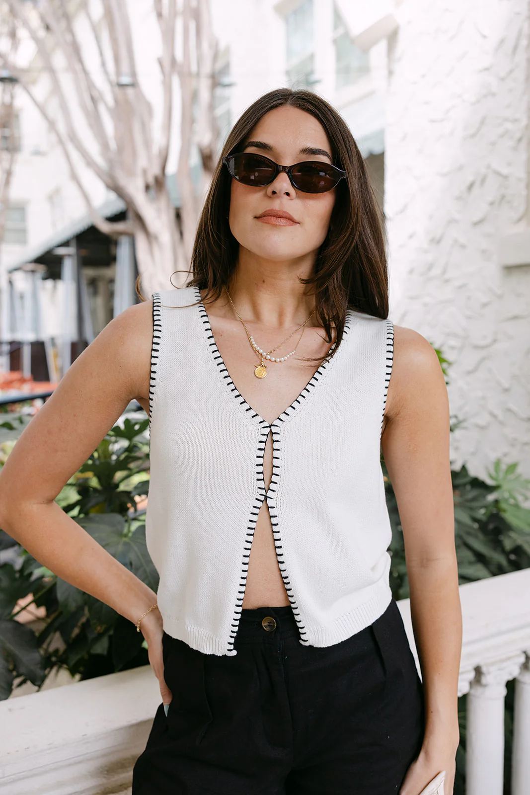 Dovie Ivory Knit Tank - Image 3