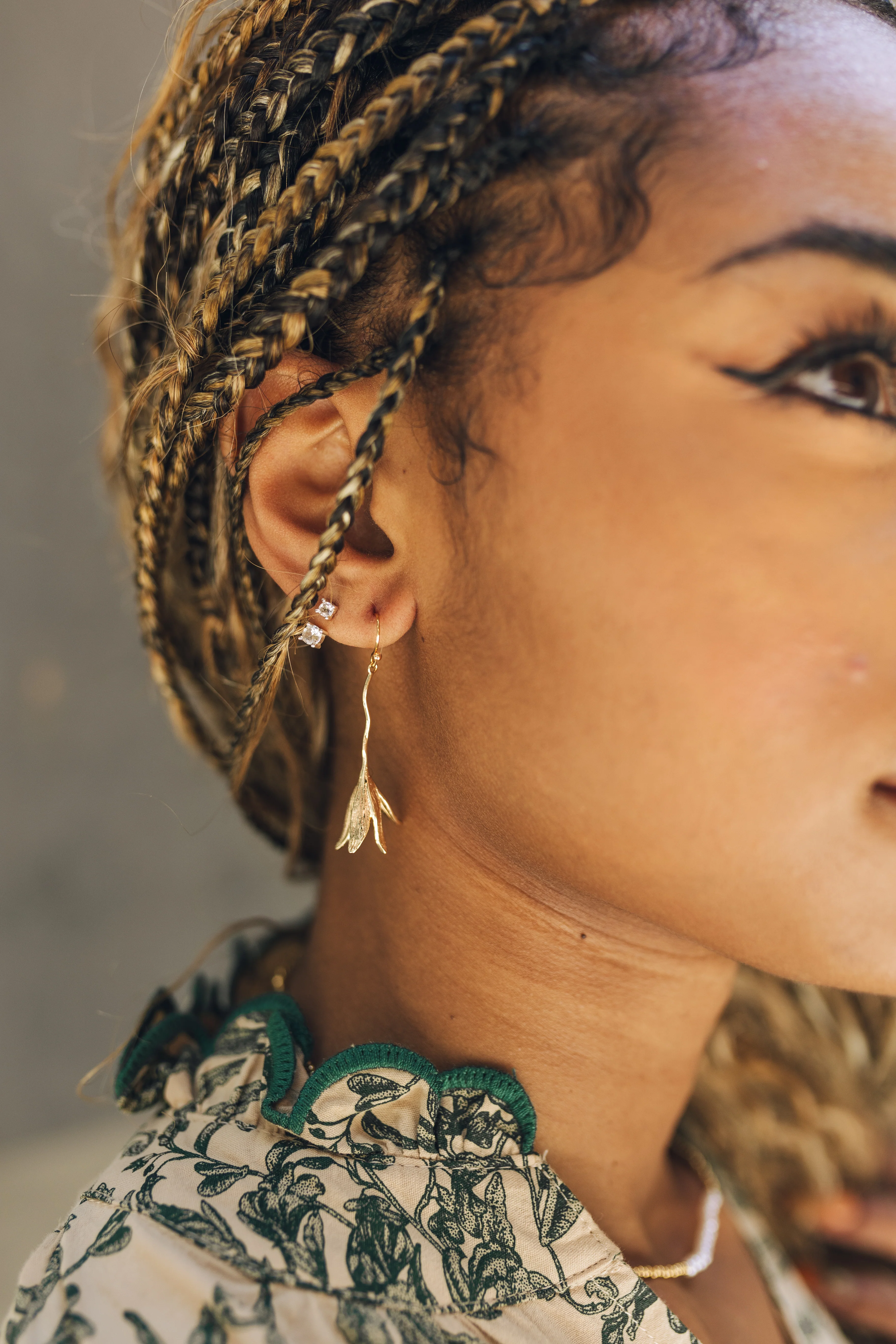 Adalynn Gold Flower Dangle Earrings