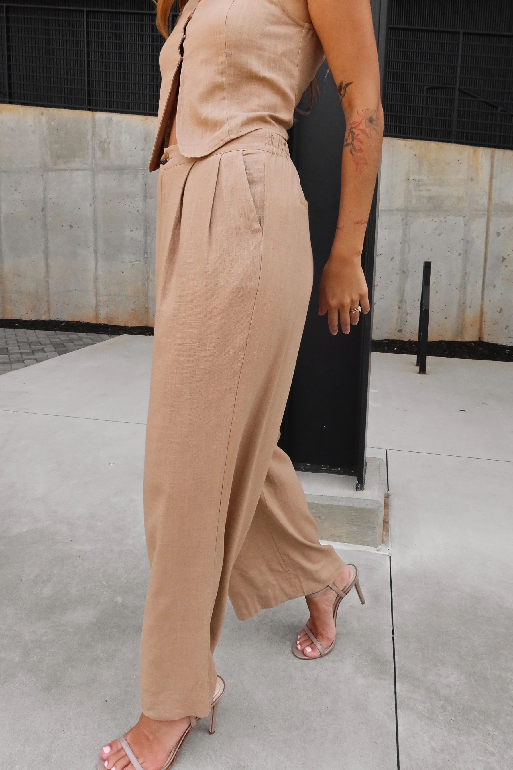 Eden Light Brown Wide Leg Pants - Image 7