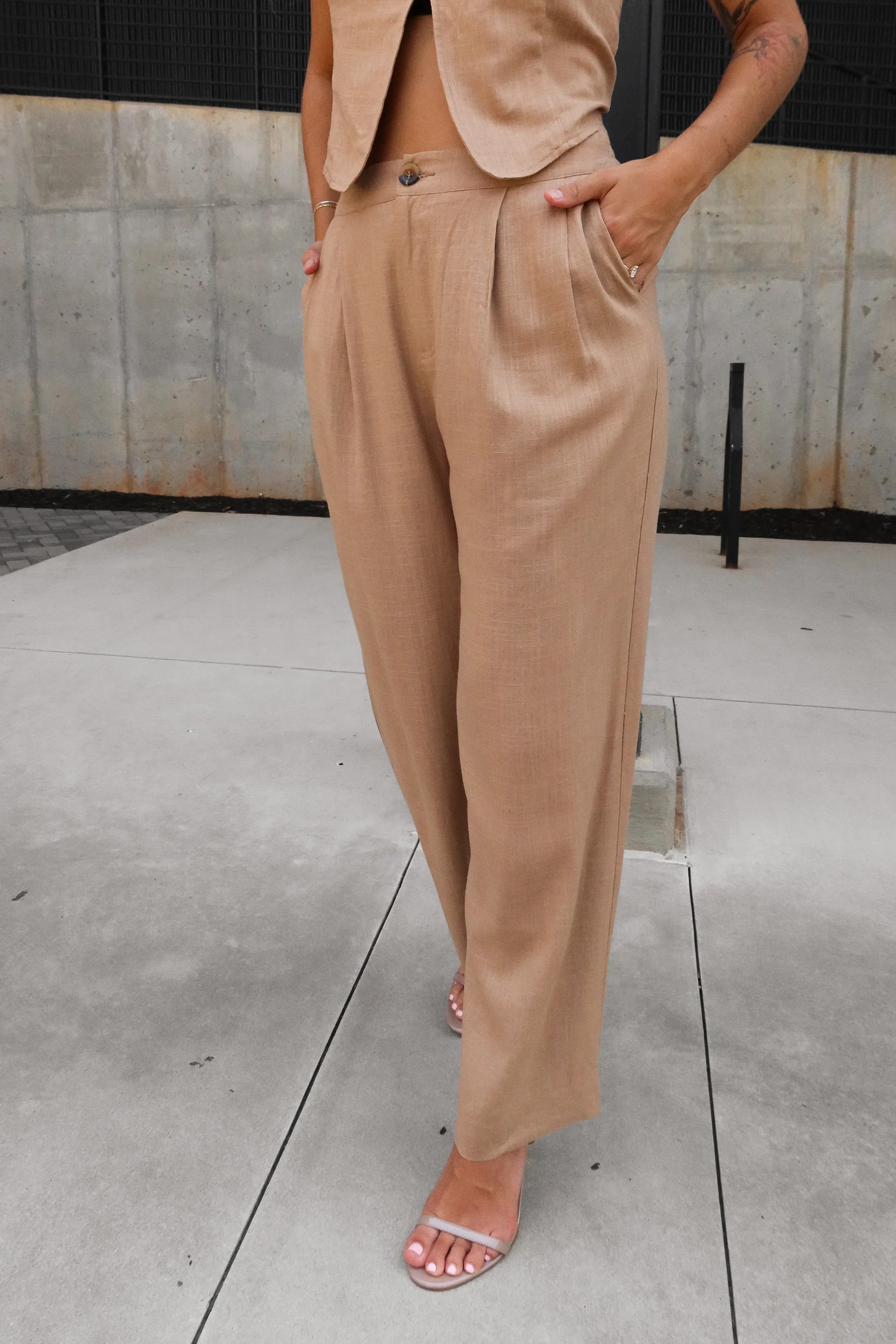 Eden Light Brown Wide Leg Pants - Image 8
