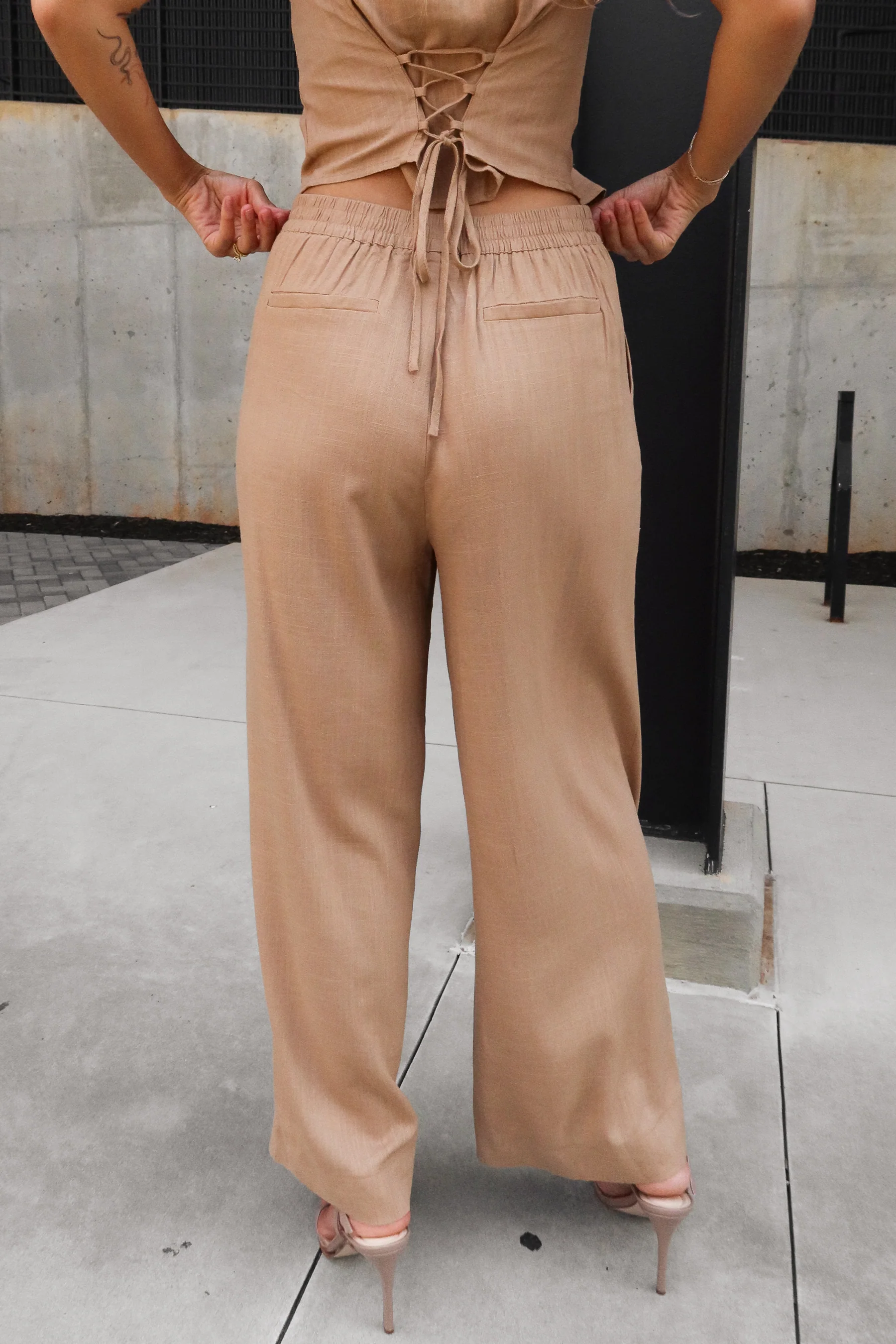 Eden Light Brown Wide Leg Pants - Image 9