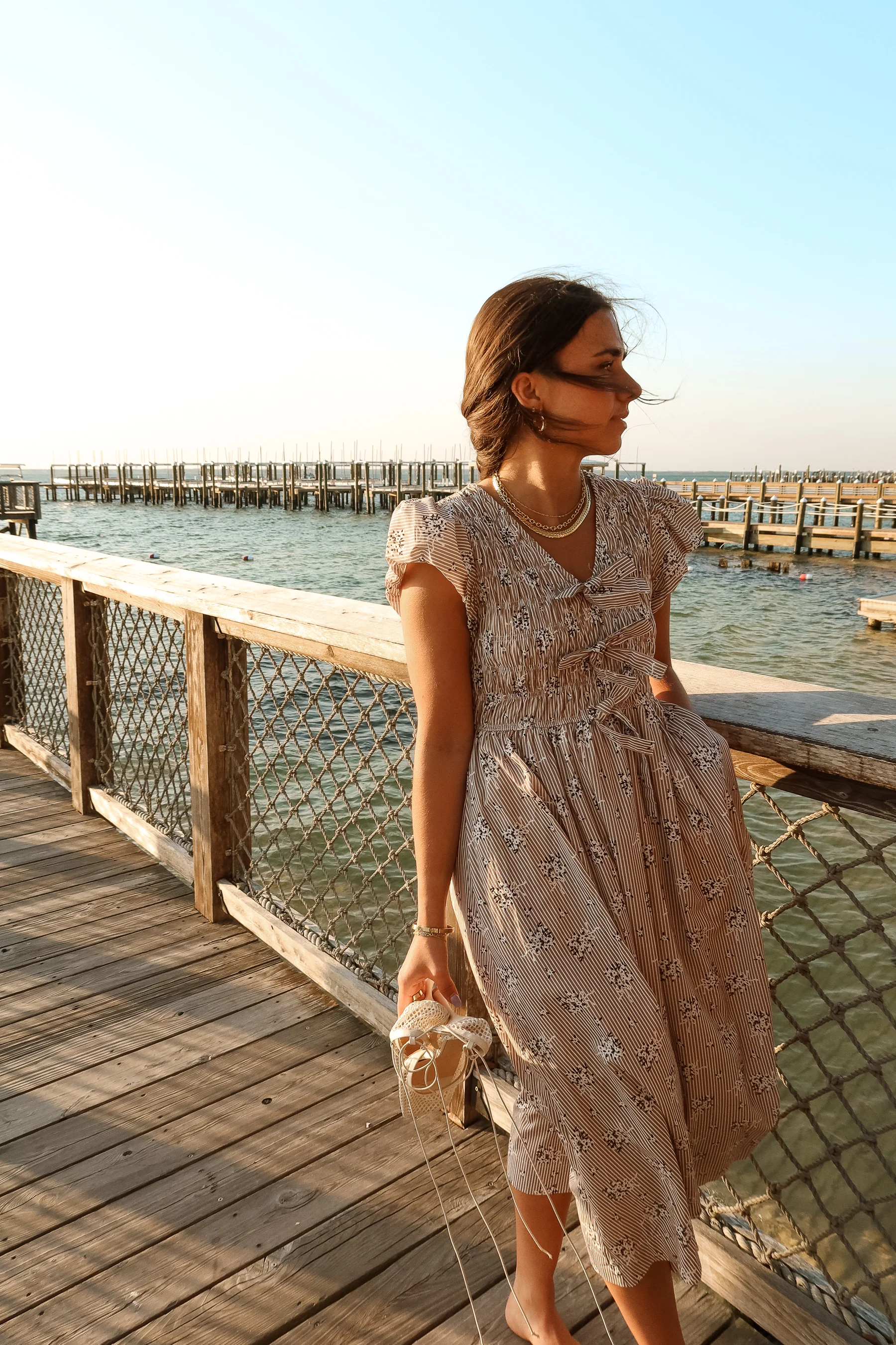 Eden Taupe Multi Floral Midi Dress