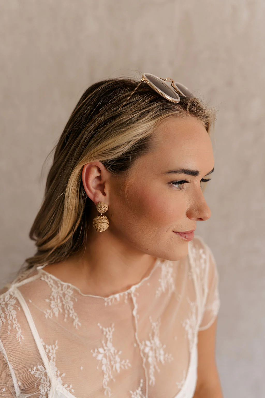 Aubriella Raffia Lantern Earrings - Image 2