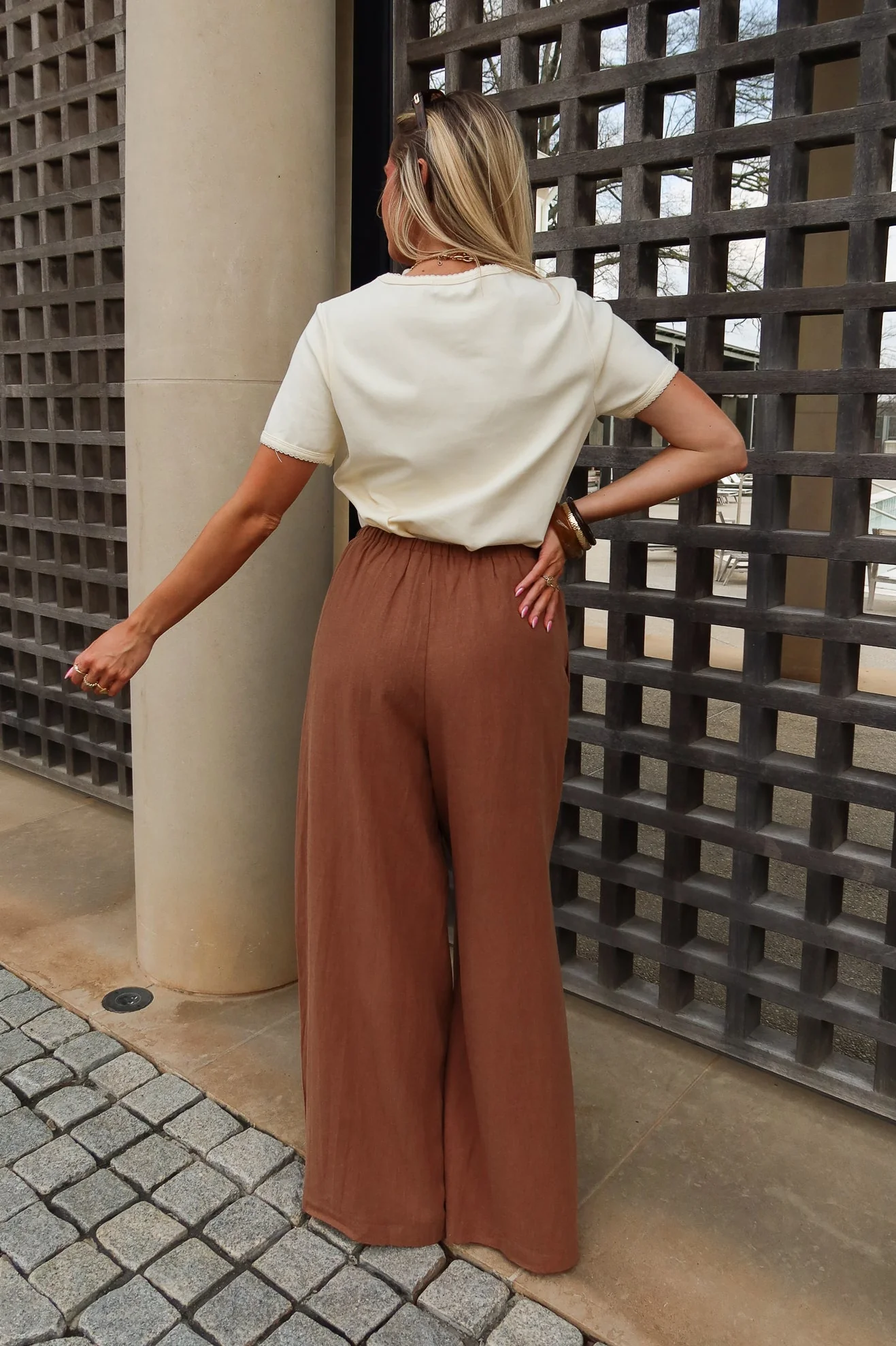 Elara Brown Wide Leg Pants - Image 6