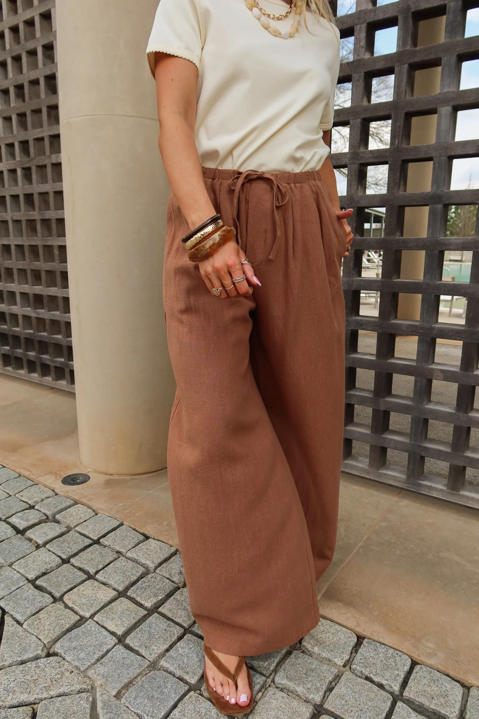 Elara Brown Wide Leg Pants - Image 8