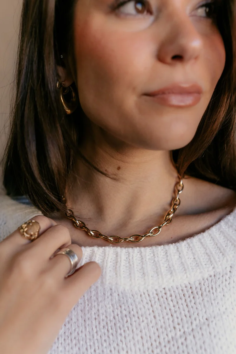 Elara Gold Chain Link Necklace