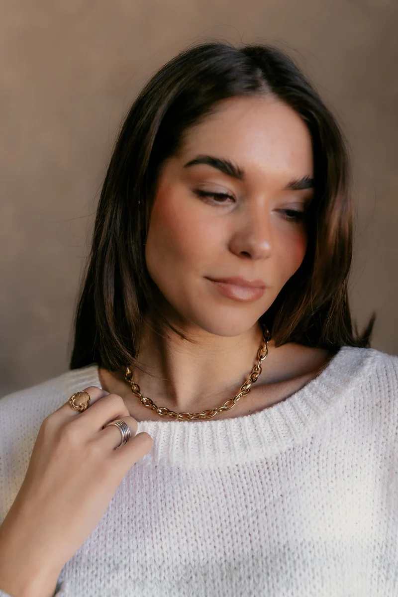 Elara Gold Chain Link Necklace - Image 2