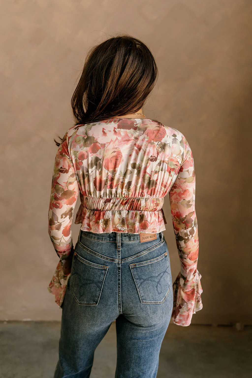 Elena Blush Multi Floral Ruffle Top - Image 4