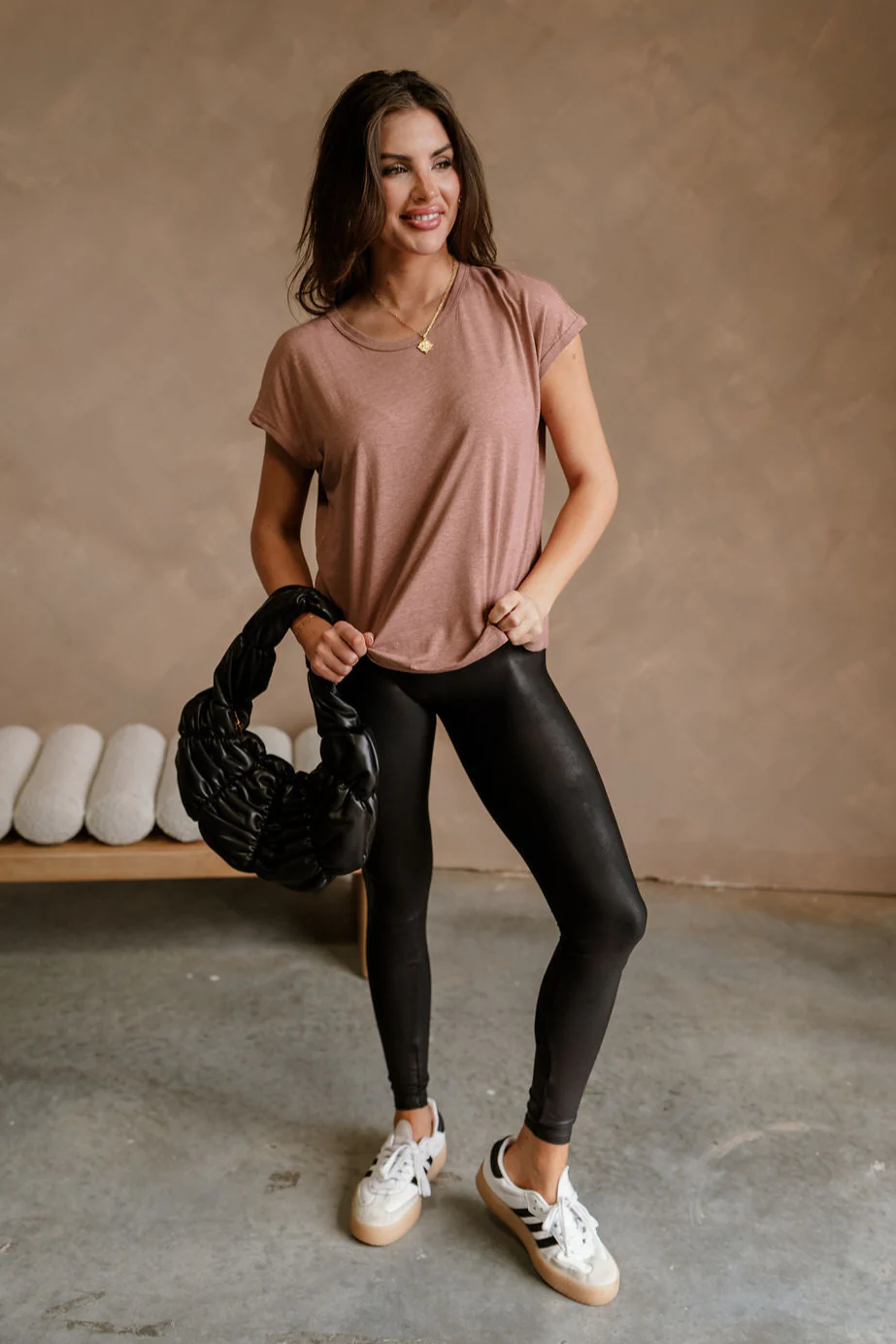 Elena Brown Short Sleeve Tee - Image 2