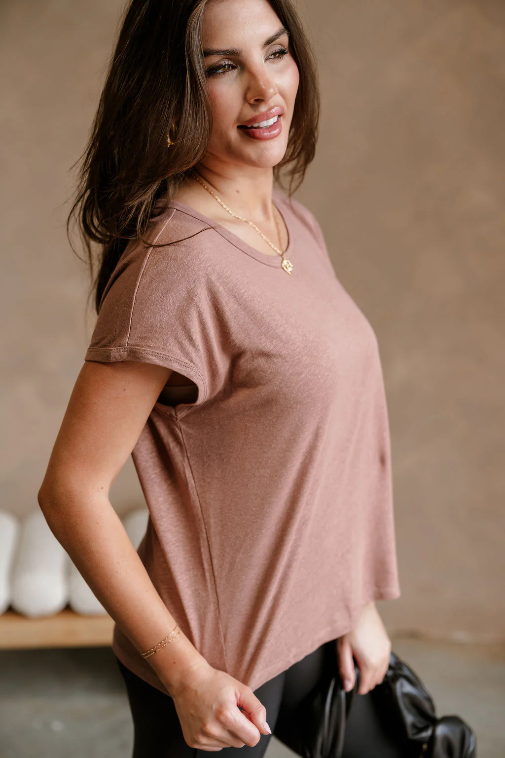 Elena Brown Short Sleeve Tee - Image 5