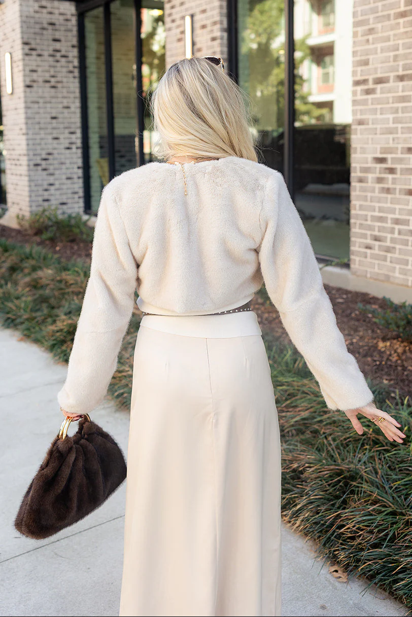 Eliana Tan Faux Fur Cardigan - Image 7