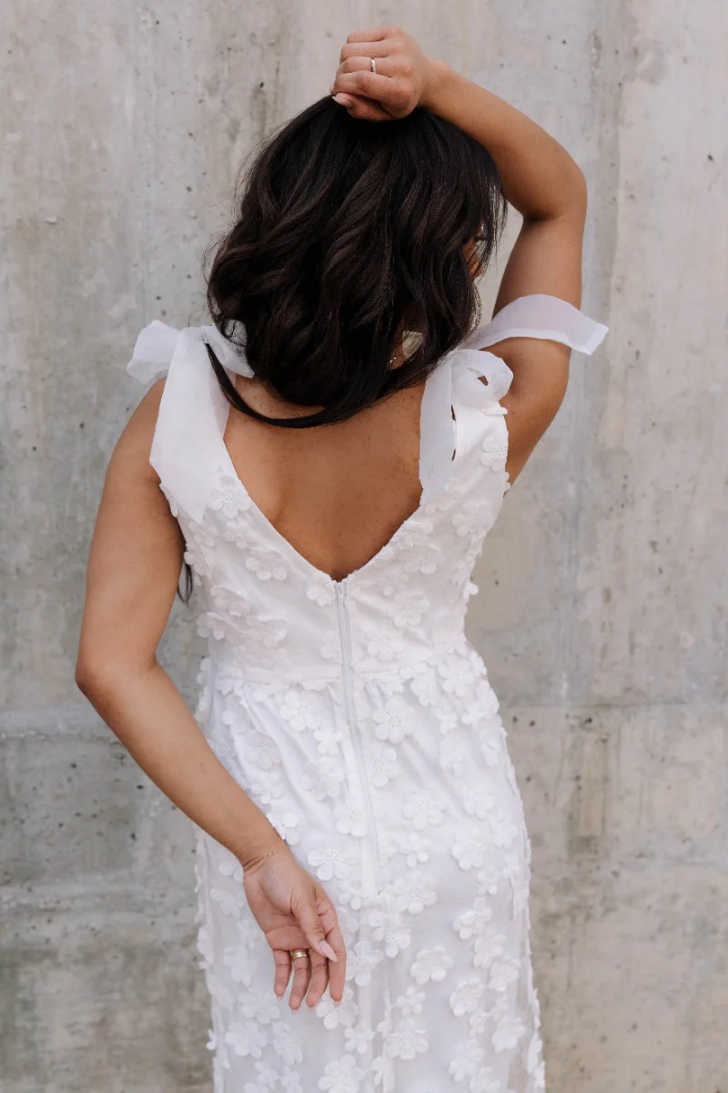 Eliana White Floral Midi Dress - Image 11