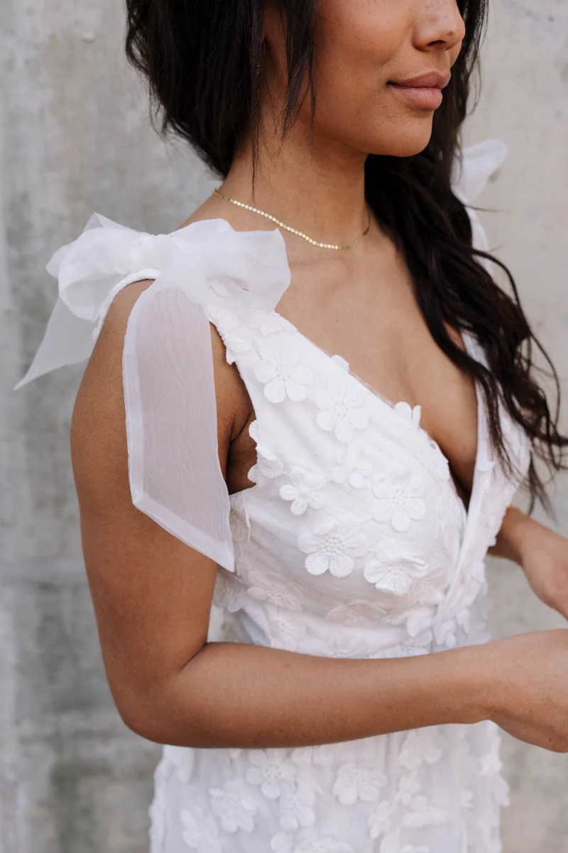 Eliana White Floral Midi Dress - Image 6