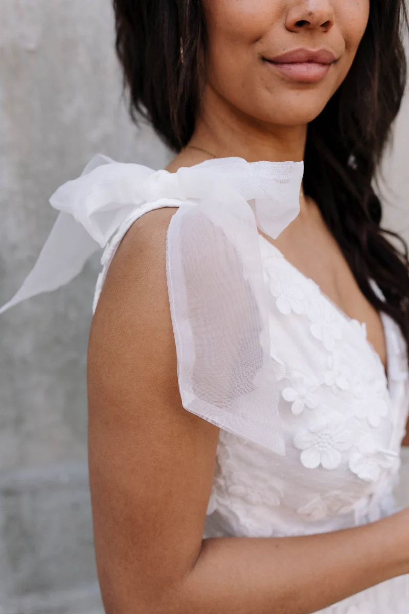 Eliana White Floral Midi Dress - Image 7