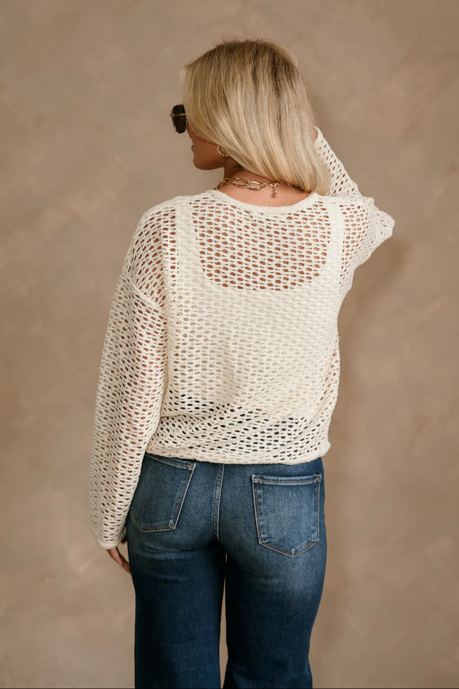 Elisa Cream Button-Up Knit Cardigan - Image 4