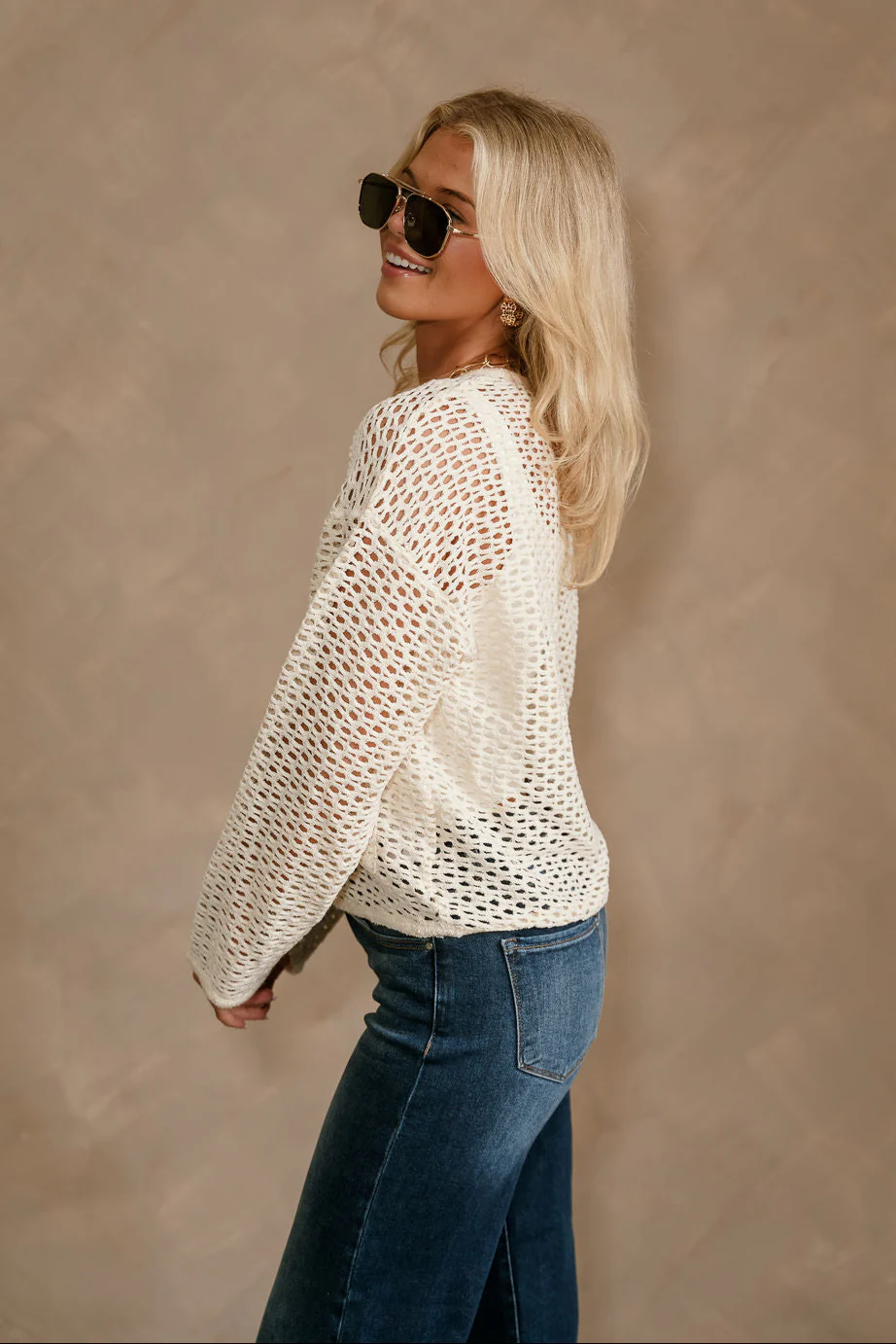 Elisa Cream Button-Up Knit Cardigan - Image 7
