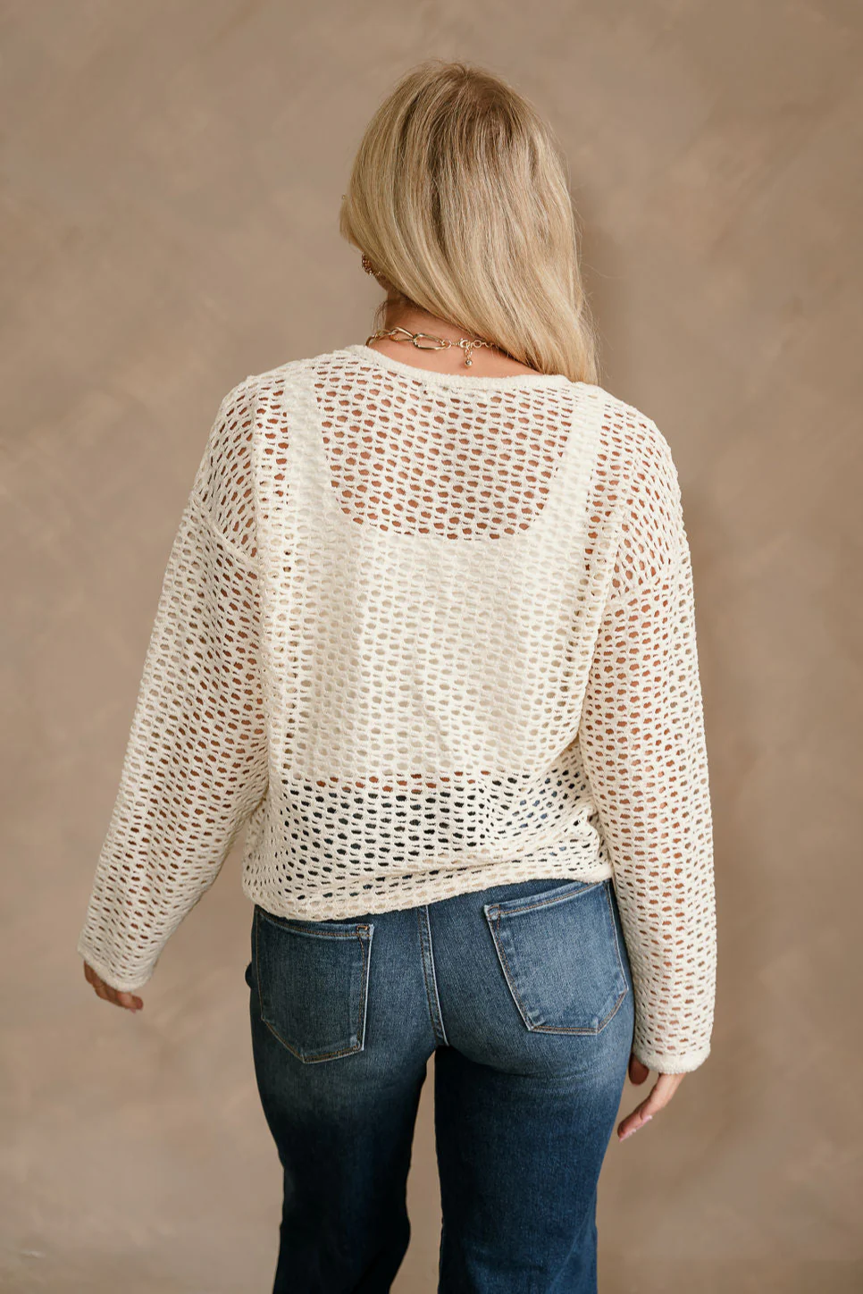 Elisa Cream Button-Up Knit Cardigan - Image 8